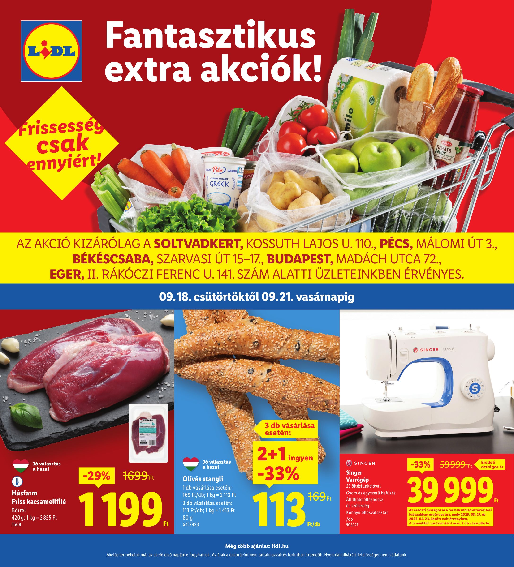 lidl - Lidl - Soltvadkert, Pécs, Békéscsaba, Budapest, Eger akciós újság, érvényes 09.18. - 09.21.