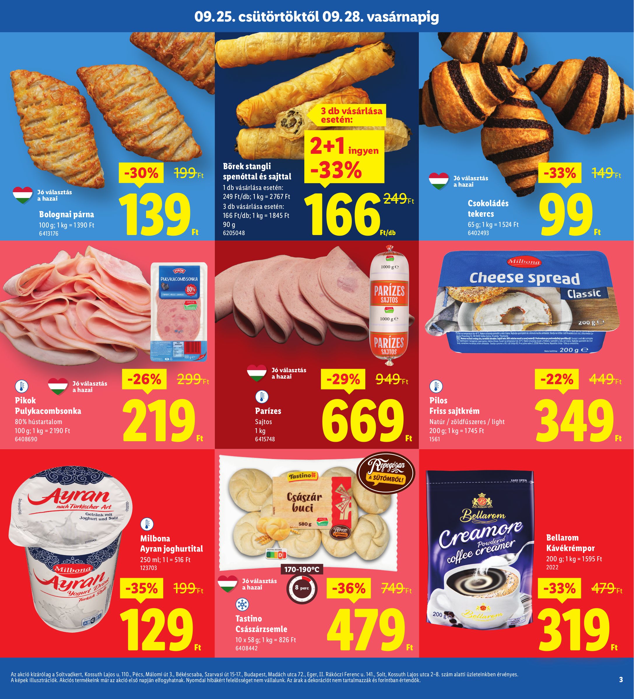 lidl - Lidl - Soltvadkert, Pécs, Békéscsaba, Budapest, Eger, Solt akciós újság, érvényes 09.25. - 09.28. - page: 3