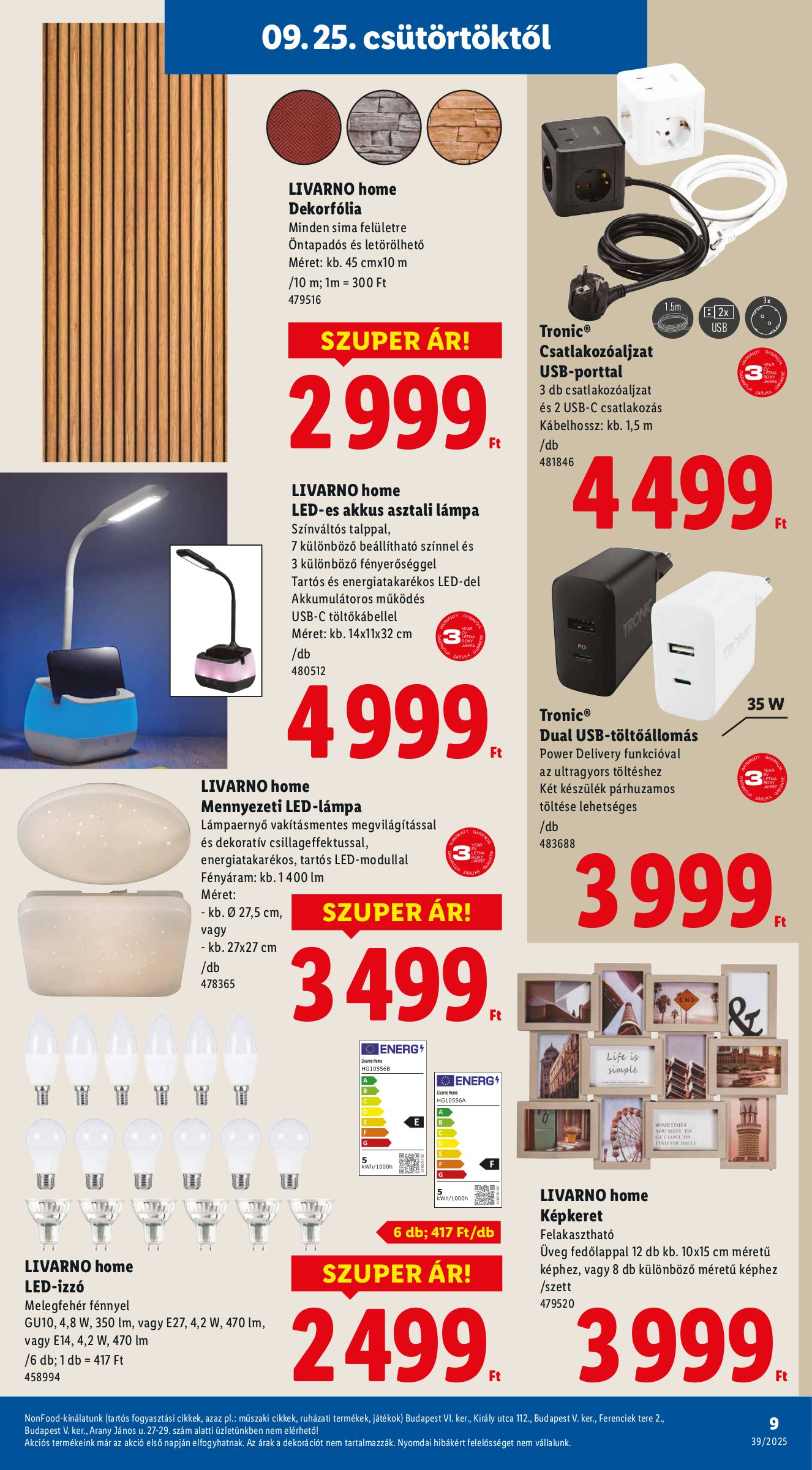 lidl - Lidl - Nonfood akciós újság, érvényes 09.25. - 10.01. - page: 9