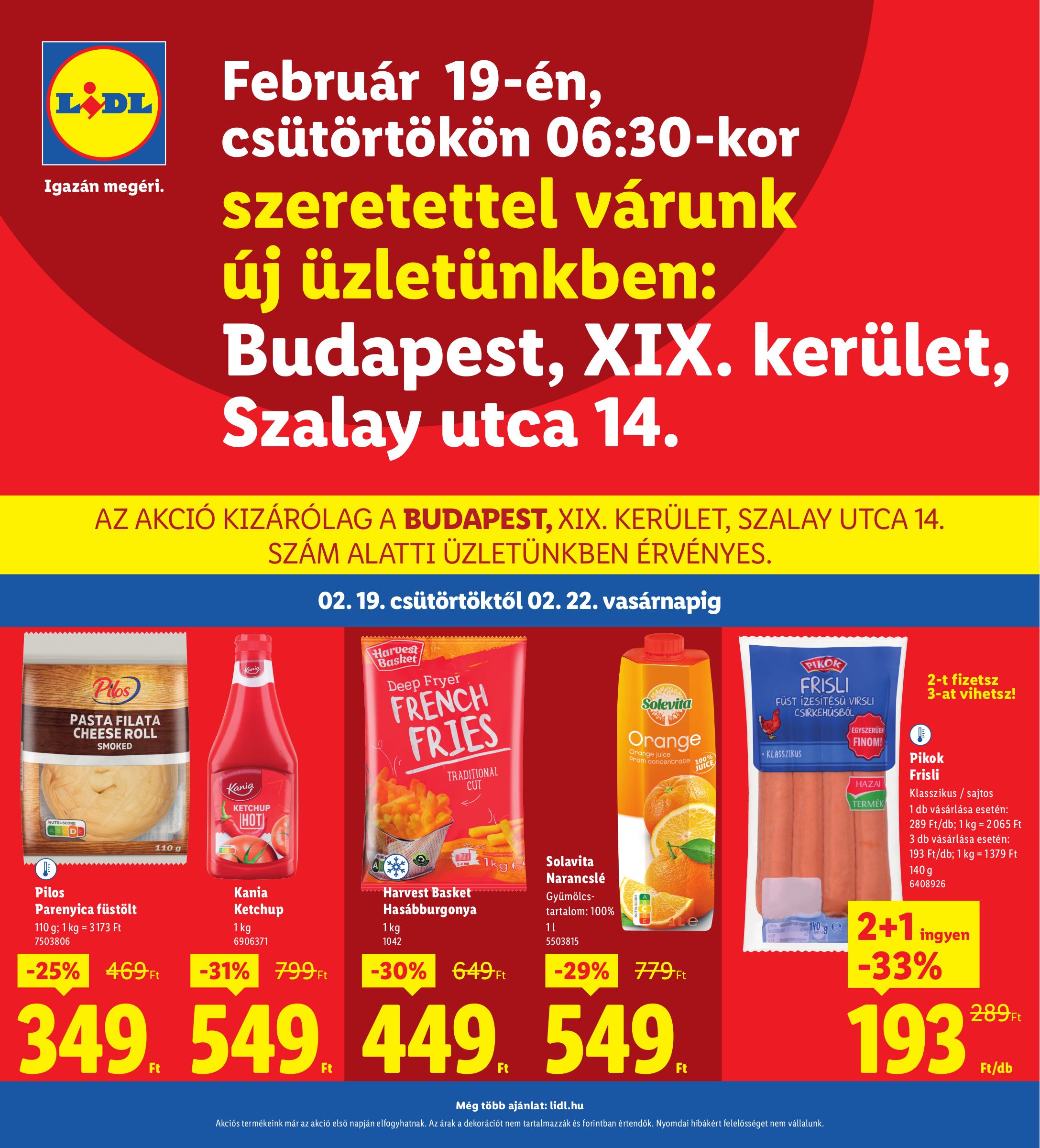 lidl - Lidl - Budapest akciós újság, érvényes 2026.02.19. - 2026.02.22. - page: 1