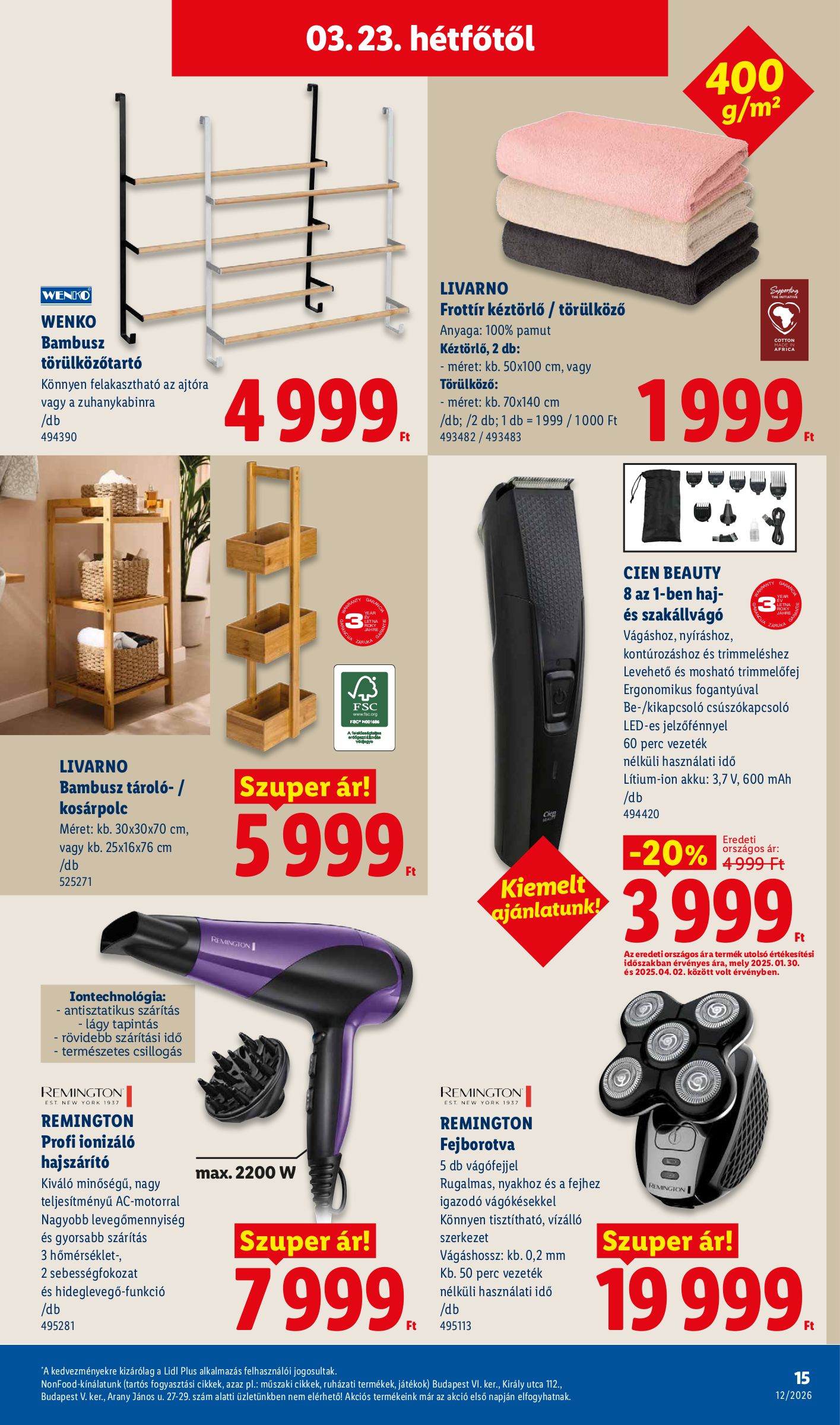 lidl - Lidl - Nonfood akciós újság, érvényes 2026.03.19. - 2026.03.25. - page: 15