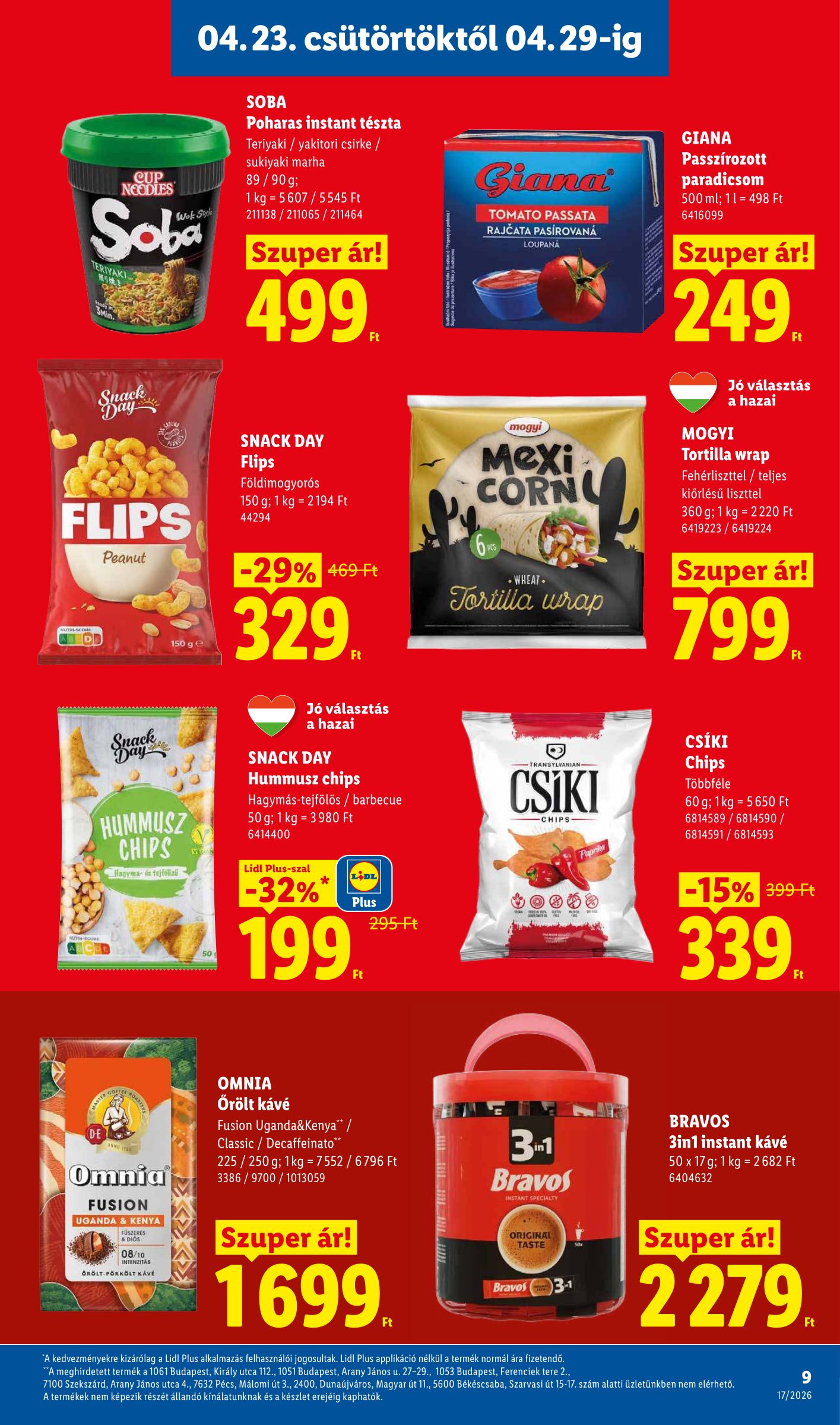 lidl - Lidl hirdetmény a következő hétre csütörtöktől 2026.04.23.-tól szerdától 2026.04.29.-ig - page: 9