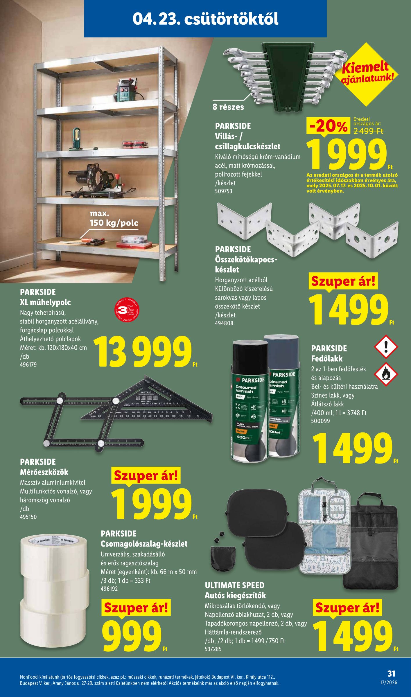 lidl - Lidl hirdetmény a következő hétre csütörtöktől 2026.04.23.-tól szerdától 2026.04.29.-ig - page: 31