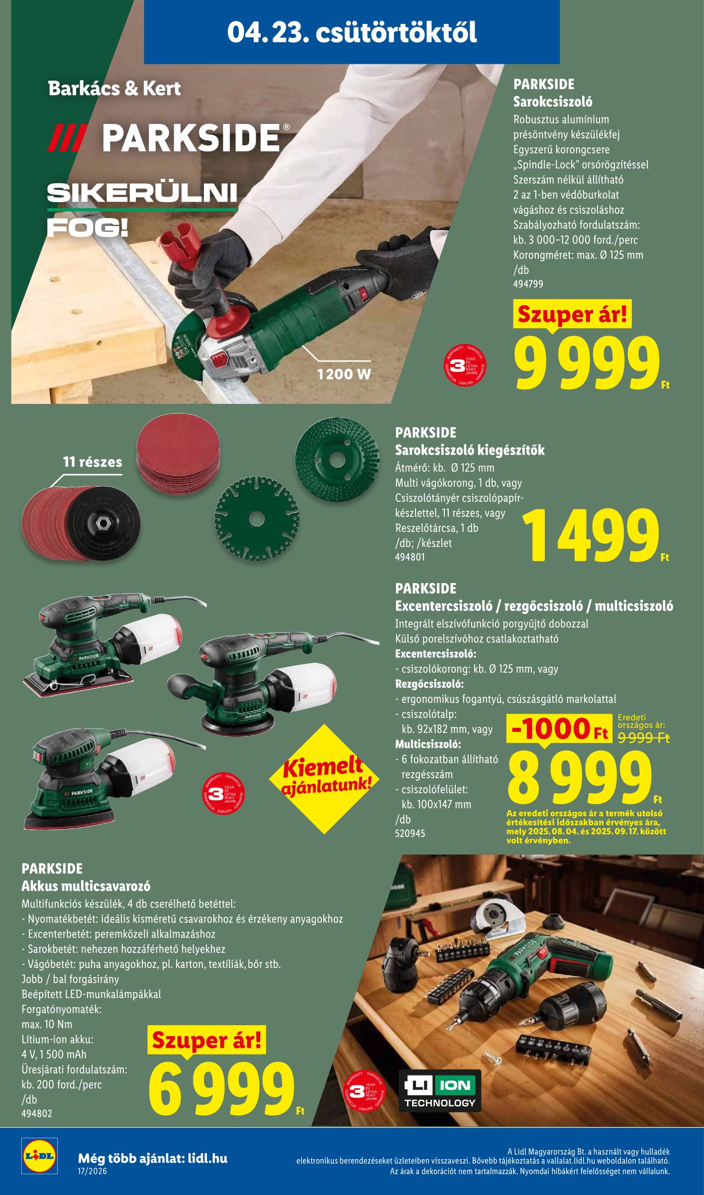 lidl - Lidl - Nonfood hirdetmény a következő hétre csütörtöktől 2026.04.23.-tól szerdától 2026.04.29.-ig - page: 6