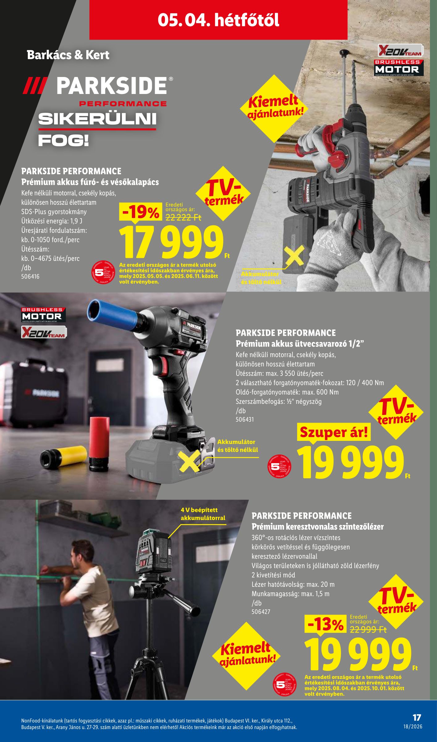 lidl - Lidl - Nonfood hirdetmény a következő hétre csütörtöktől 2026.04.30.-tól szerdától 2026.05.06.-ig - page: 17