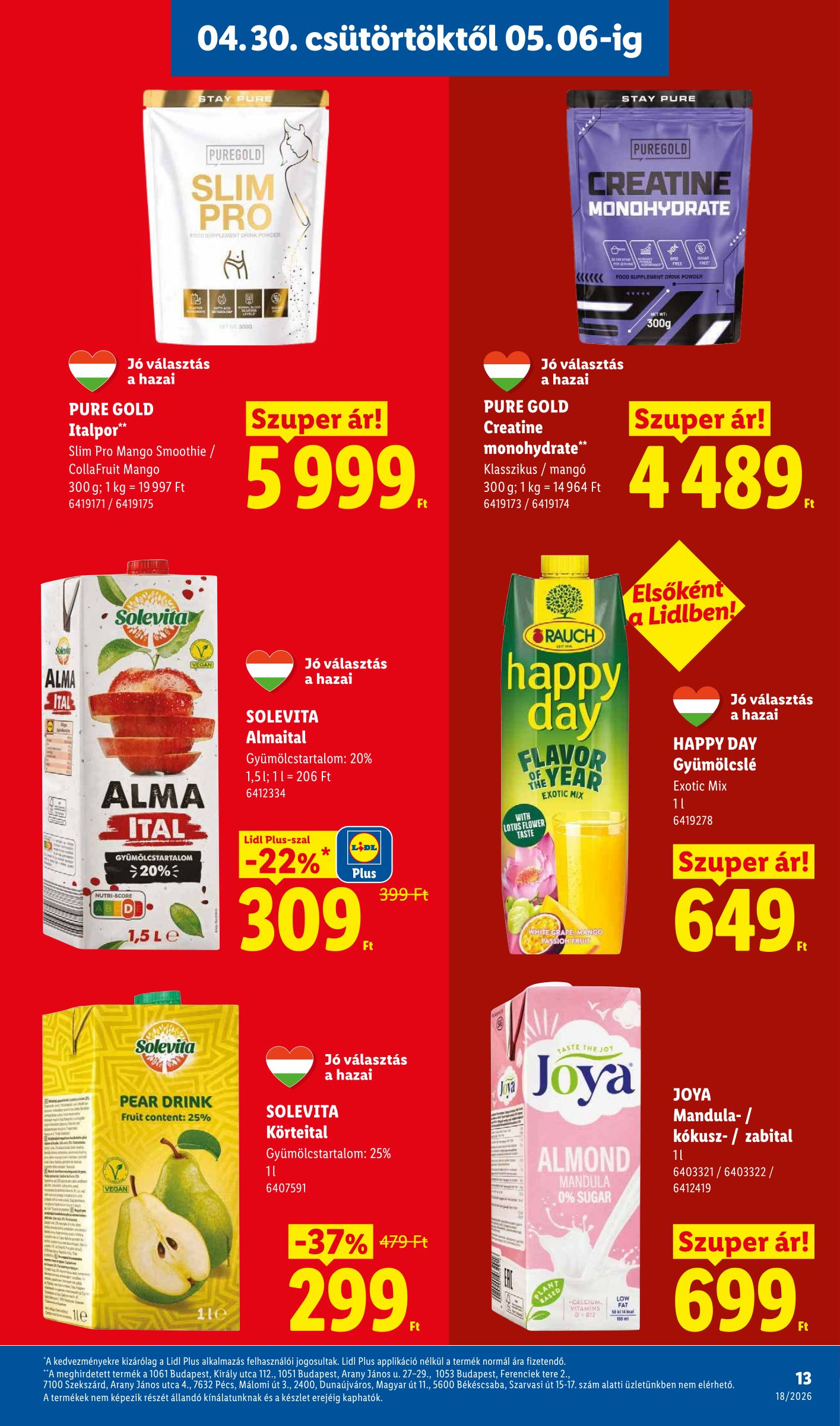 lidl - Lidl hirdetmény a következő hétre csütörtöktől 2026.04.30.-tól szerdától 2026.05.06.-ig - page: 13