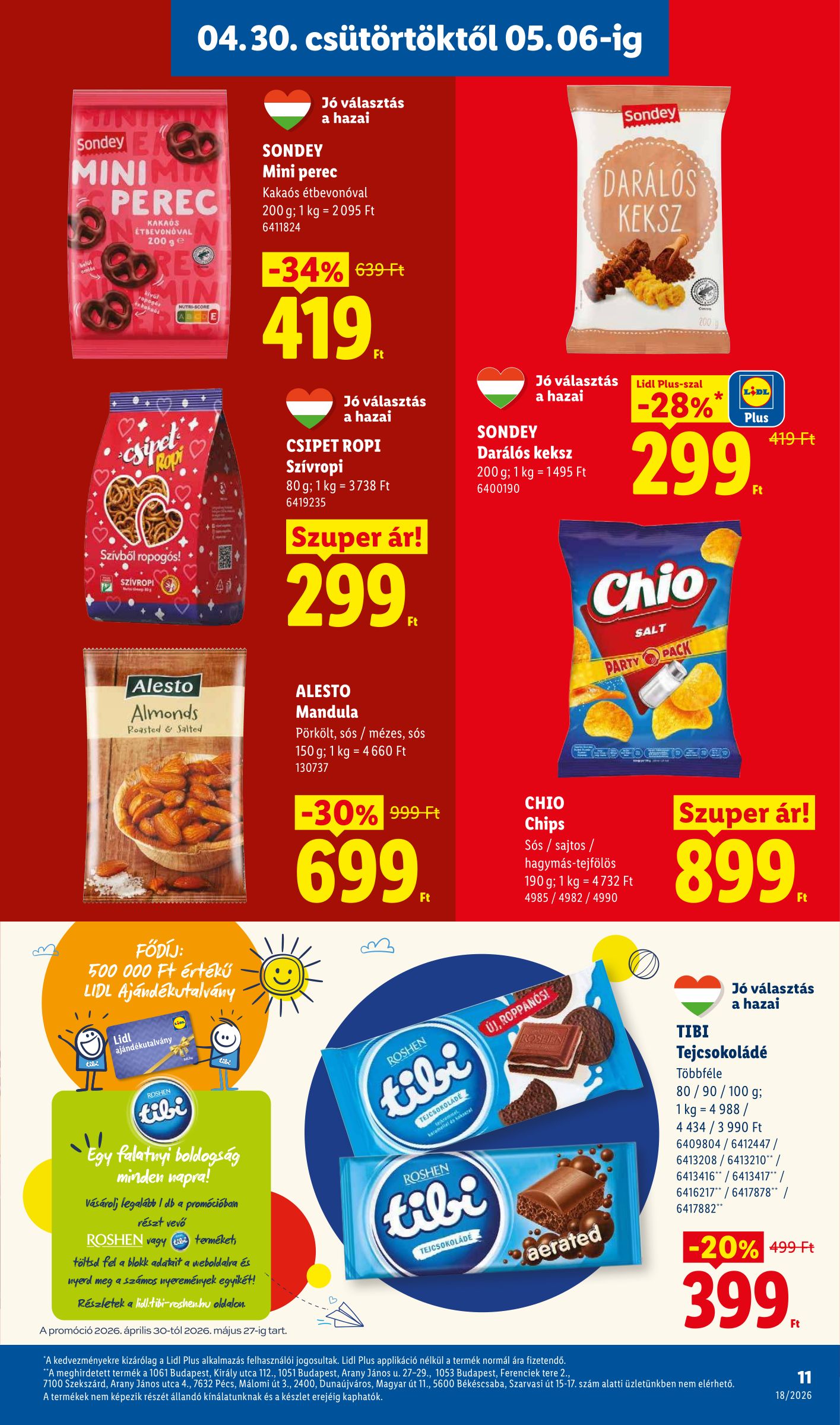 lidl - Lidl hirdetmény a következő hétre csütörtöktől 2026.04.30.-tól szerdától 2026.05.06.-ig - page: 11
