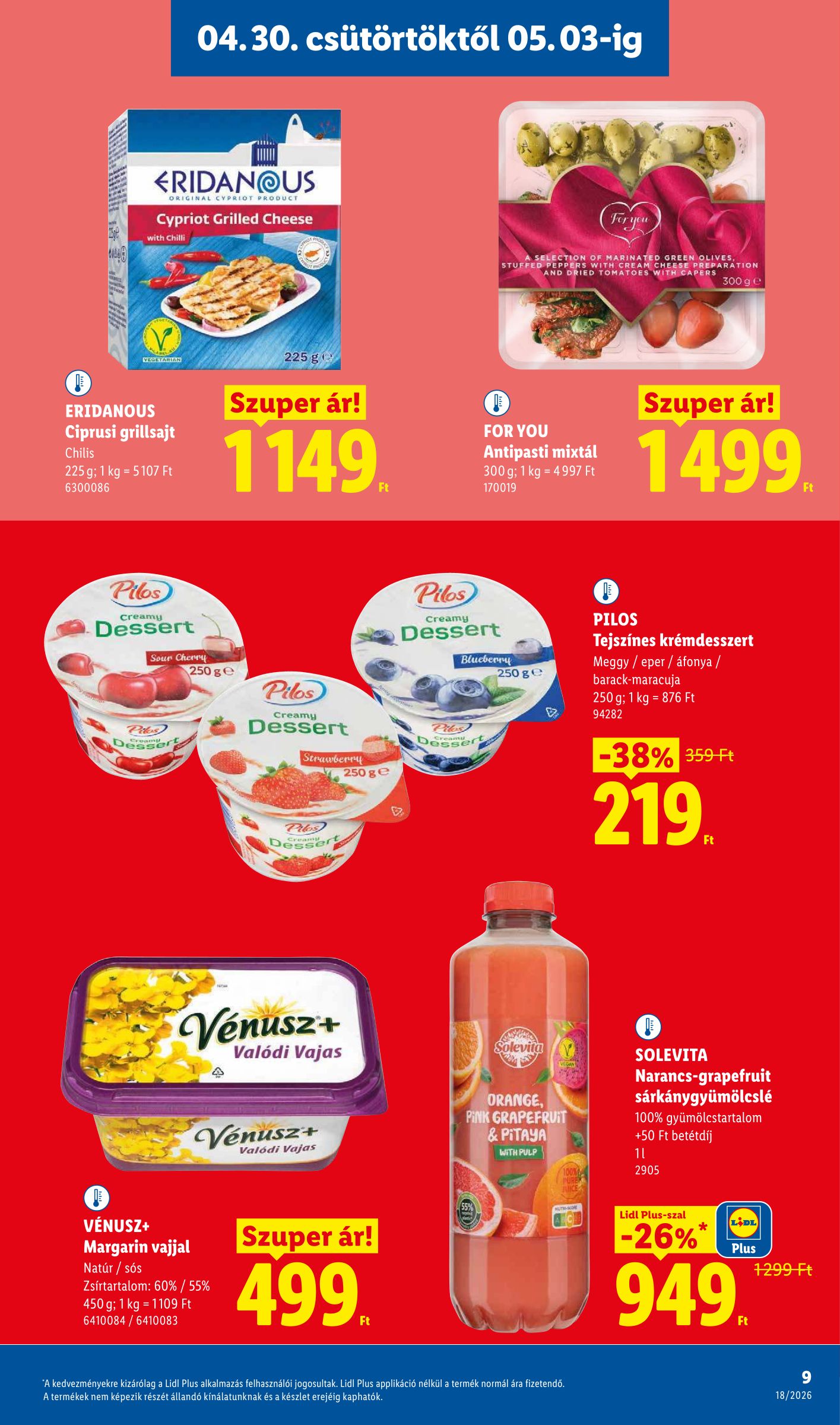 lidl - Lidl hirdetmény a következő hétre csütörtöktől 2026.04.30.-tól szerdától 2026.05.06.-ig - page: 9