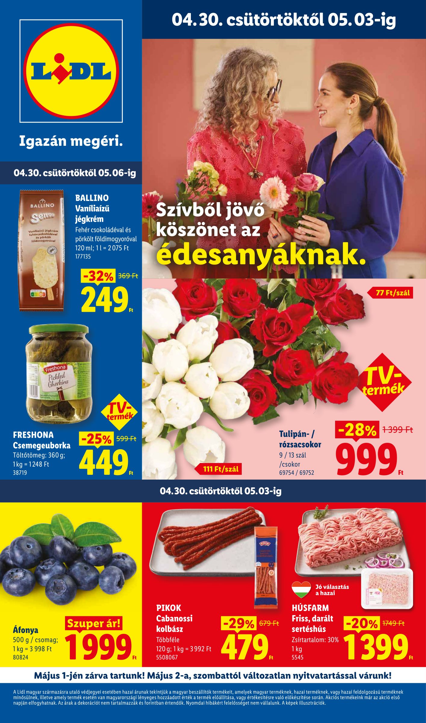lidl - Lidl hirdetmény a következő hétre csütörtöktől 2026.04.30.-tól szerdától 2026.05.06.-ig - page: 1