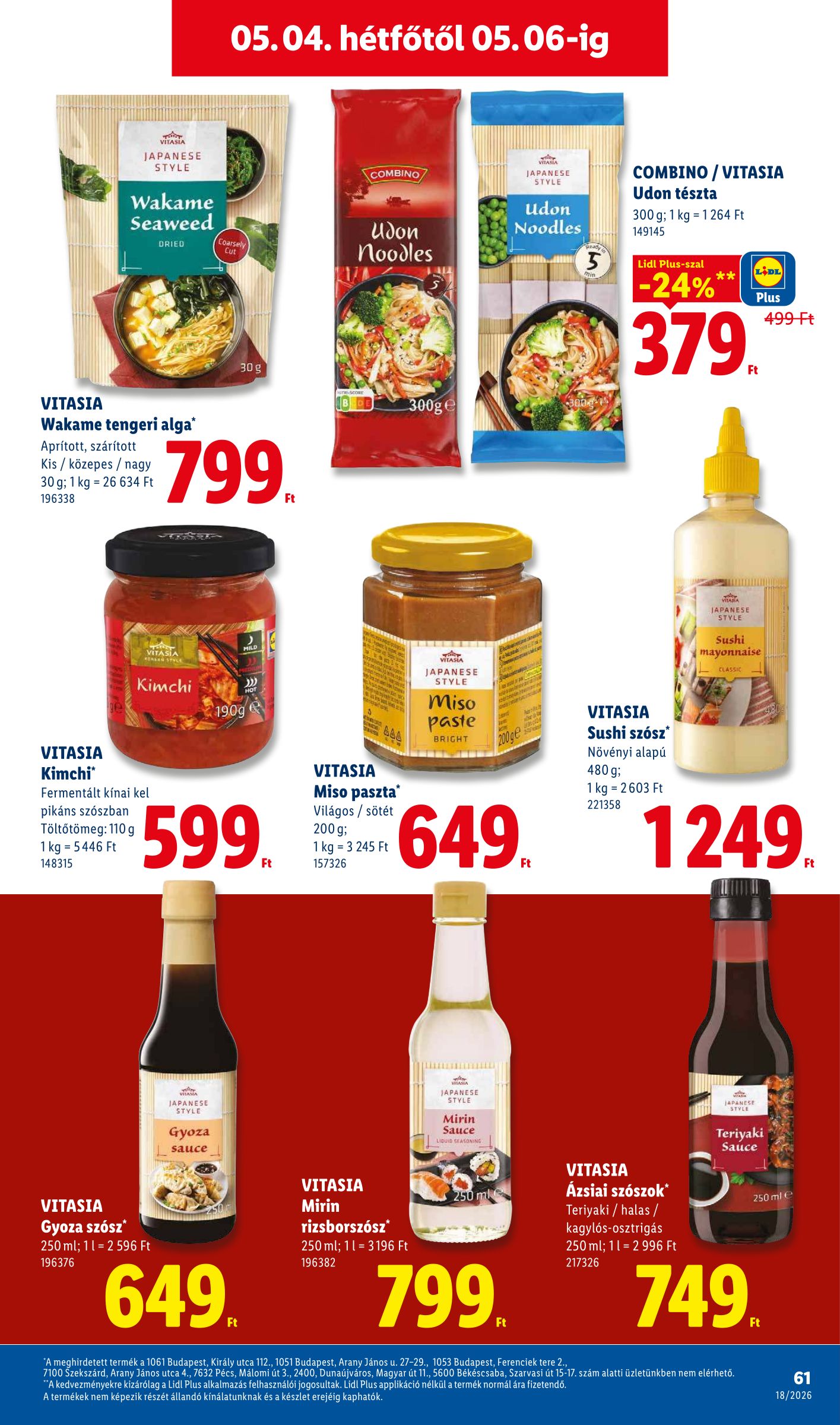 lidl - Lidl hirdetmény a következő hétre csütörtöktől 2026.04.30.-tól szerdától 2026.05.06.-ig - page: 61