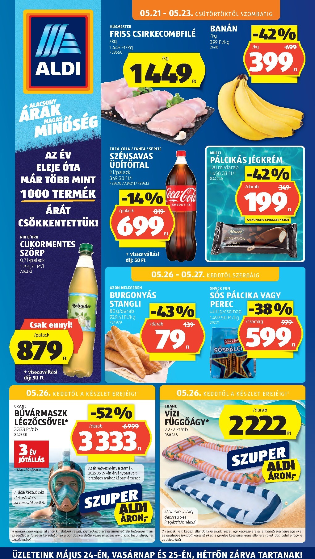 aldi - A jövőbeli Aldi akciós újság csütörtöktől 2026.05.21.-tól szerdától 2026.05.27.-ig érvényes. - page: 1