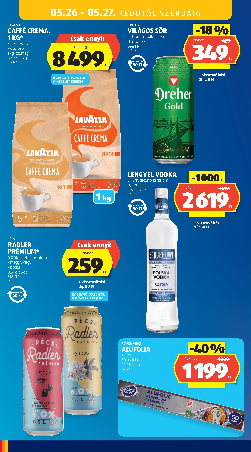 aldi - A jövőbeli Aldi akciós újság csütörtöktől 2026.05.21.-tól szerdától 2026.05.27.-ig érvényes. - page: 40