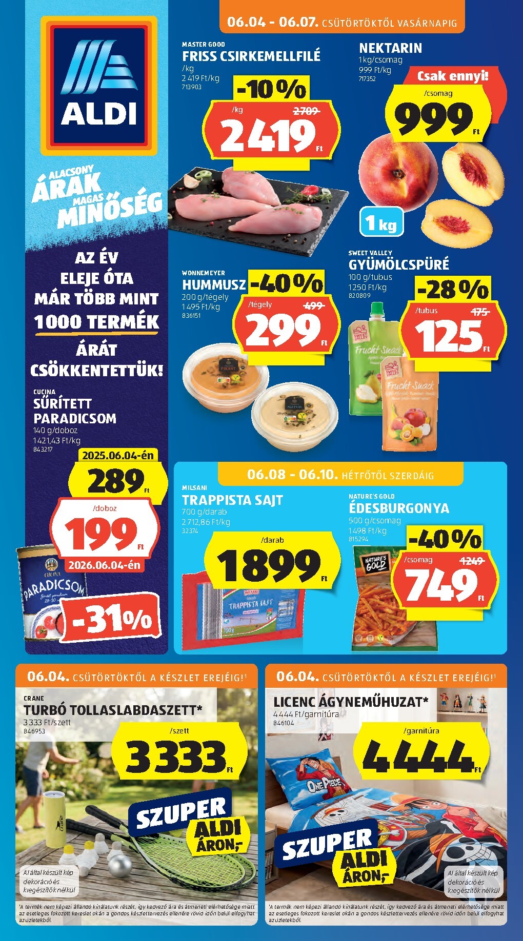 aldi - Aldi hirdetmény a következő hétre csütörtöktől 2026.06.04.-tól szerdától 2026.06.10.-ig