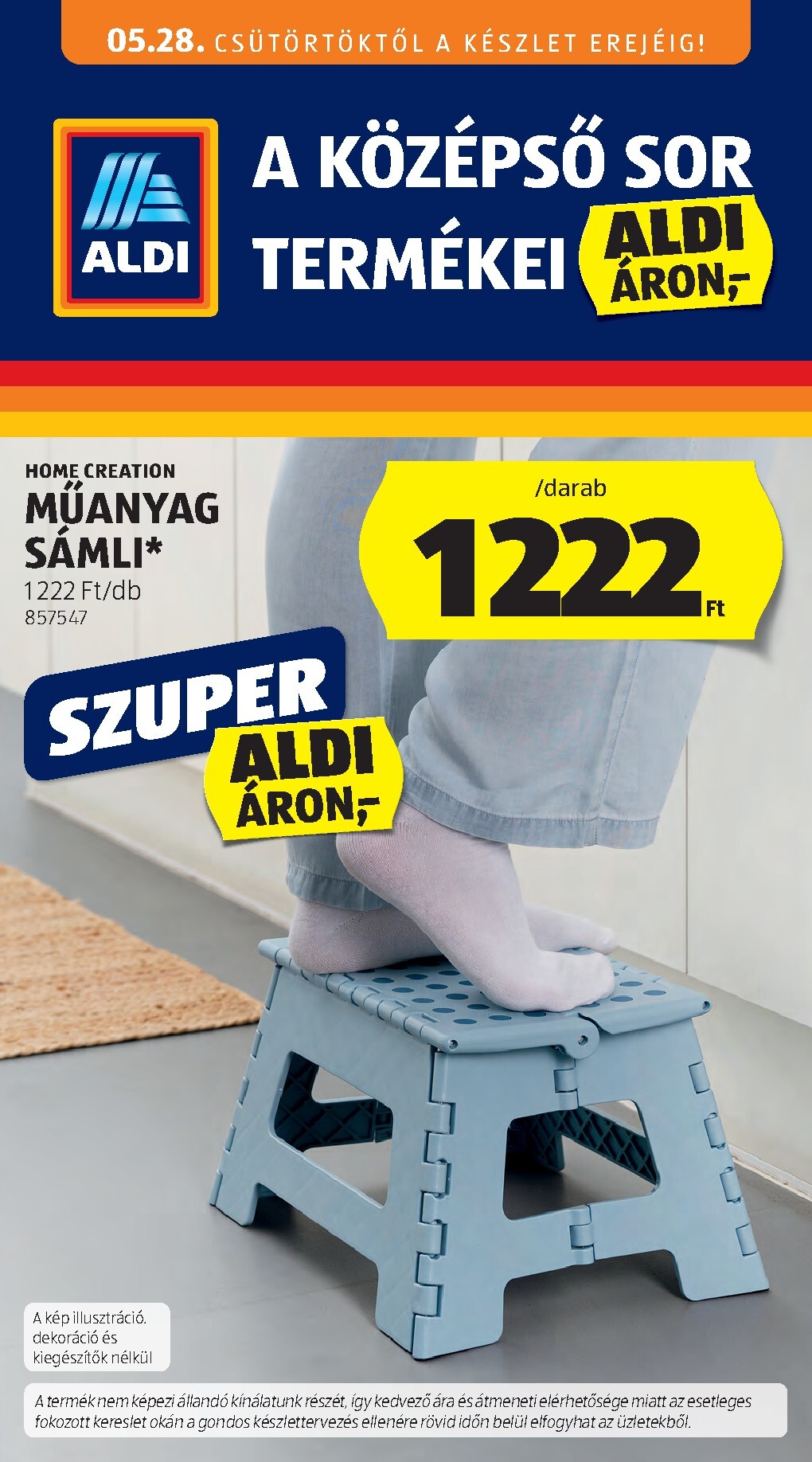 aldi - Aktuális Aldi - Középső sor termékei szórólap érvényes csütörtöktől 2026.05.28.-től szerdától 2026.06.03.-ig