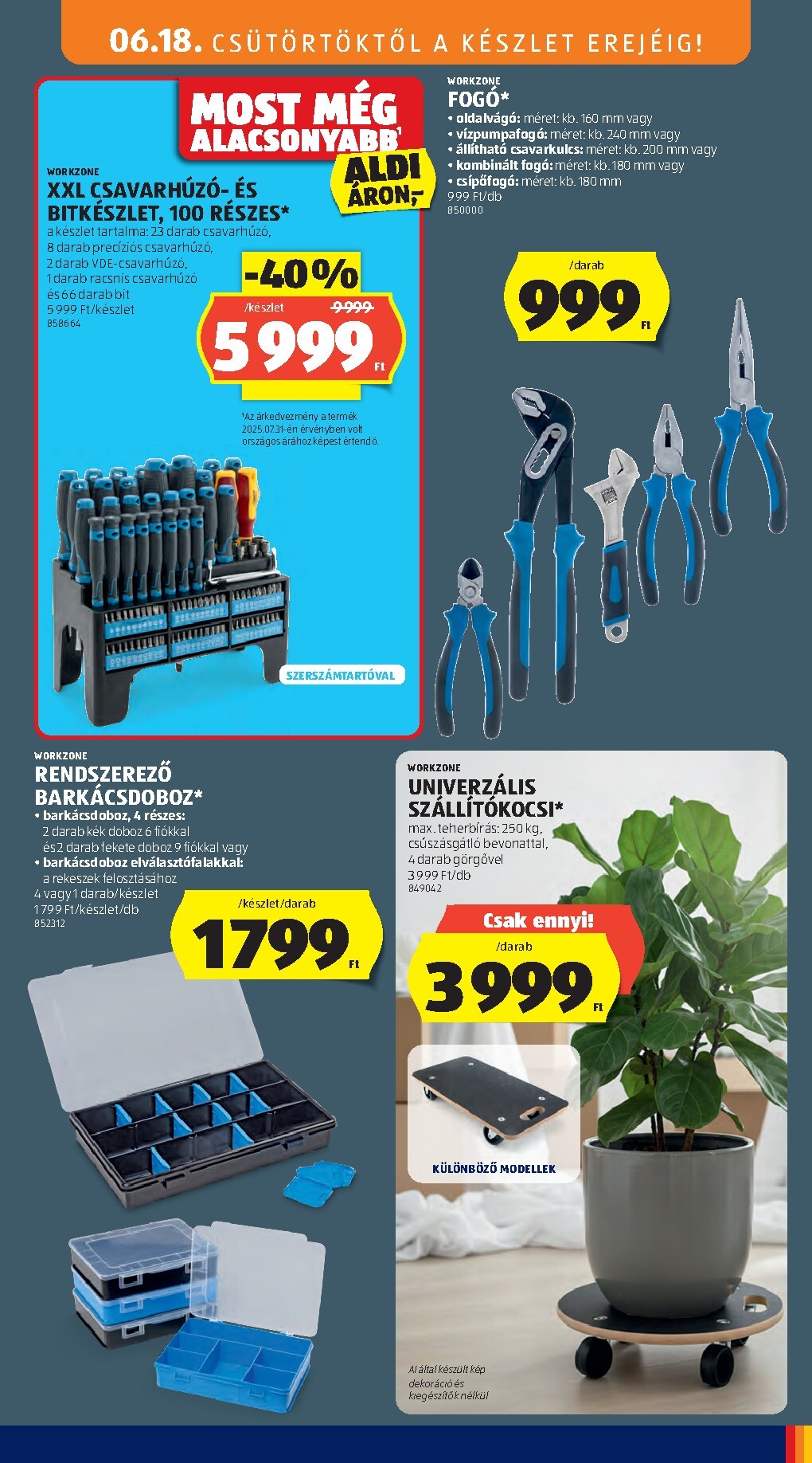 aldi - Aldi - Középső sor termékei hirdetmény a következő hétre csütörtöktől 2026.06.18.-tól keddtől 2026.06.30.-ig - page: 11