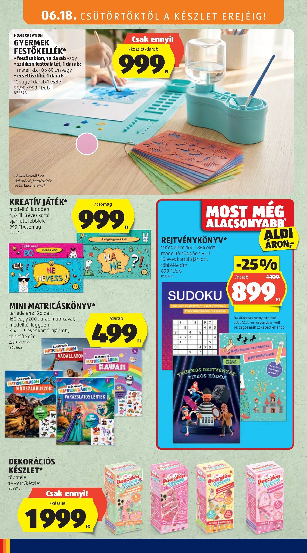 aldi - Aldi - Középső sor termékei hirdetmény a következő hétre csütörtöktől 2026.06.18.-tól keddtől 2026.06.30.-ig - page: 4