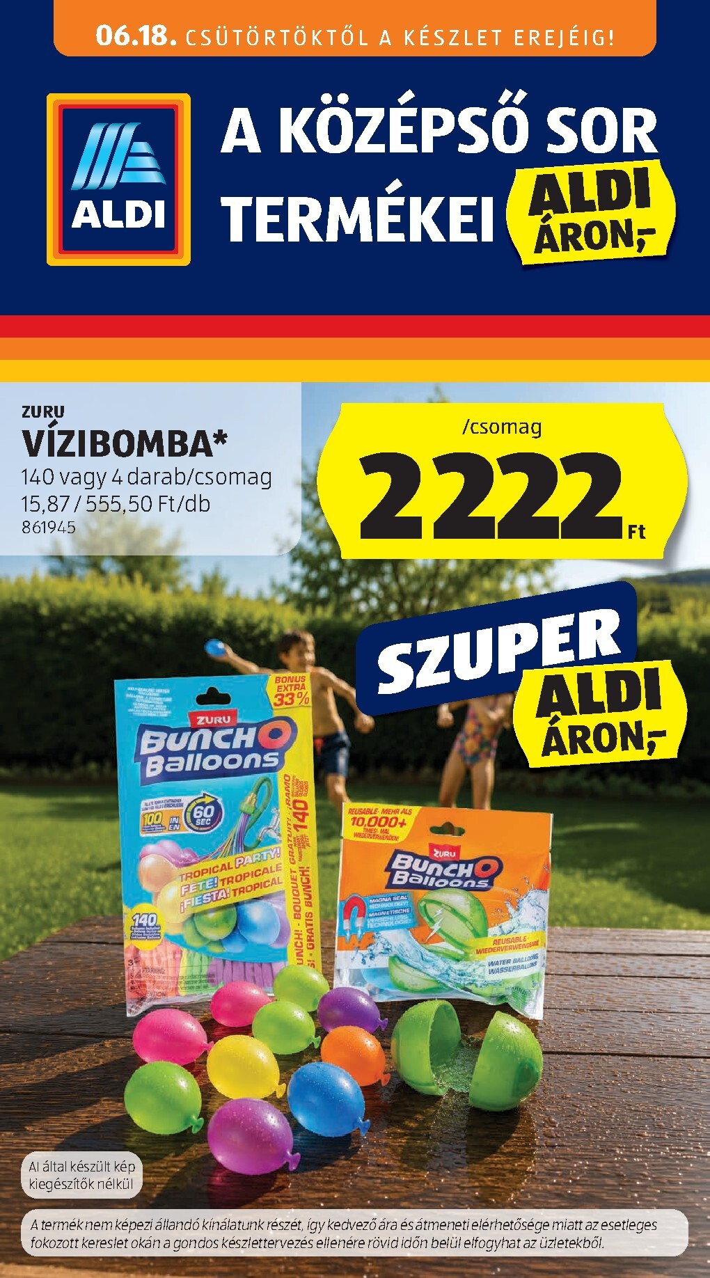 aldi - Aldi - Középső sor termékei hirdetmény a következő hétre csütörtöktől 2026.06.18.-tól keddtől 2026.06.30.-ig