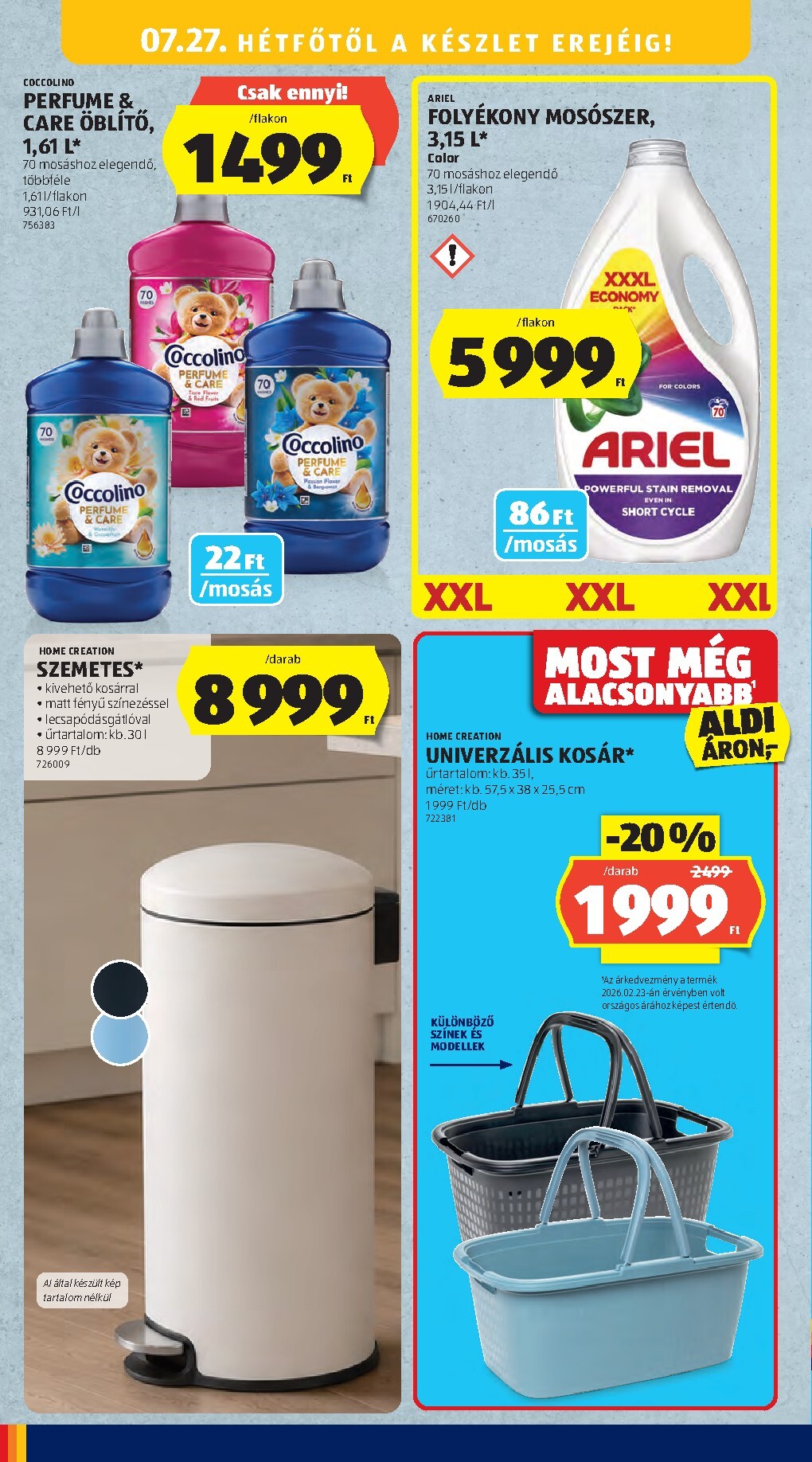 aldi - Aldi - Középső sor termékei hirdetmény a következő hétre csütörtöktől 2026.07.23.-tól szerdától 2026.07.29.-ig - page: 18