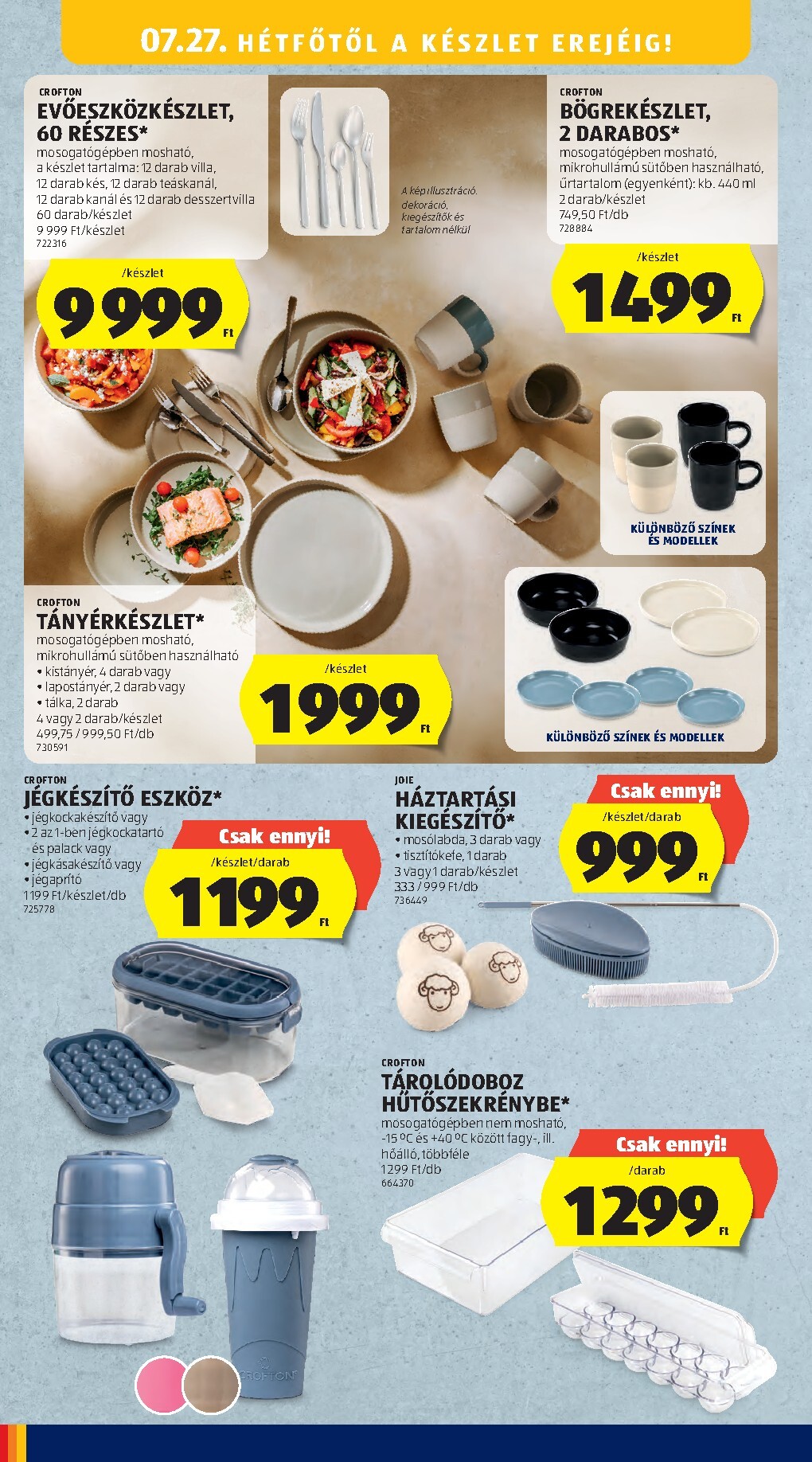 aldi - Aldi - Középső sor termékei hirdetmény a következő hétre csütörtöktől 2026.07.23.-tól szerdától 2026.07.29.-ig - page: 16