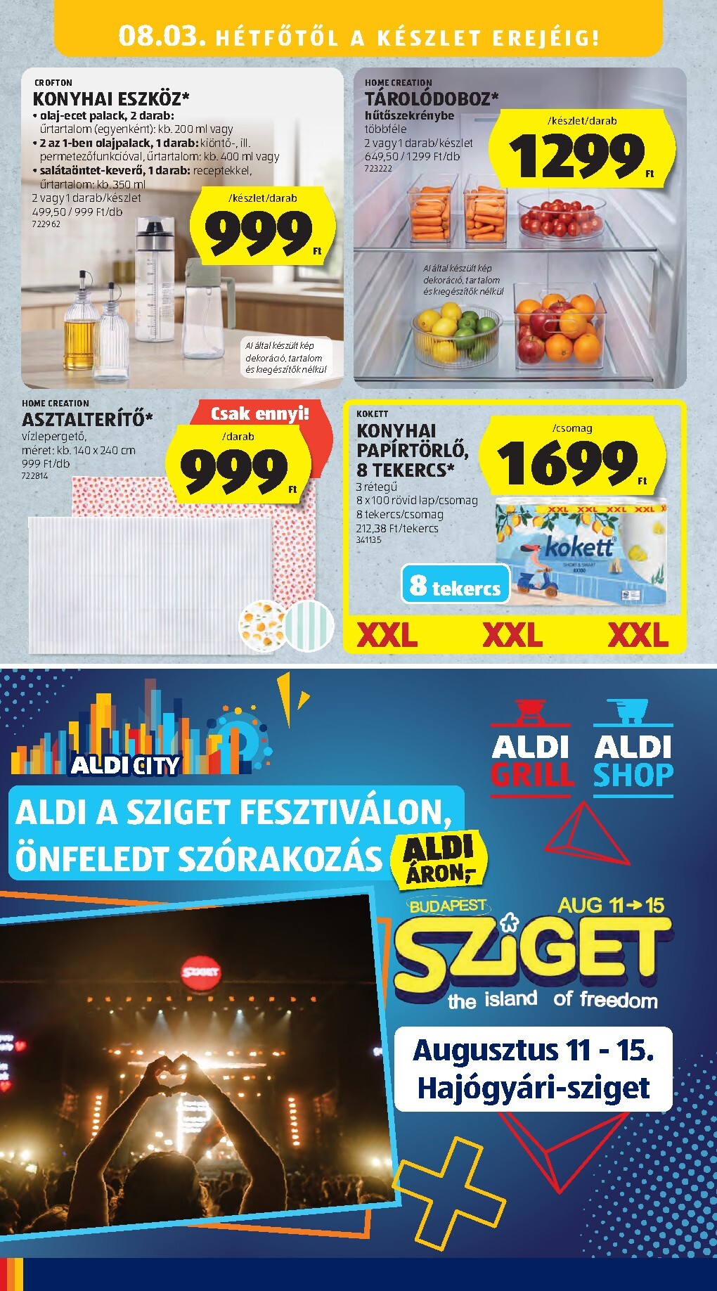 aldi - Aldi - Középső sor termékei hirdetmény a következő hétre csütörtöktől 2026.07.30.-tól szerdától 2026.08.05.-ig - page: 12