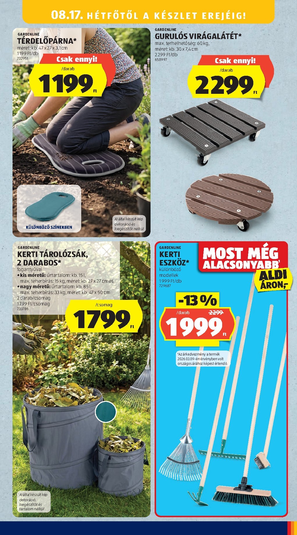 aldi - Aldi - Középső sor termékei hirdetmény a következő hétre csütörtöktől 2026.08.13.-tól szerdától 2026.08.19.-ig - page: 11