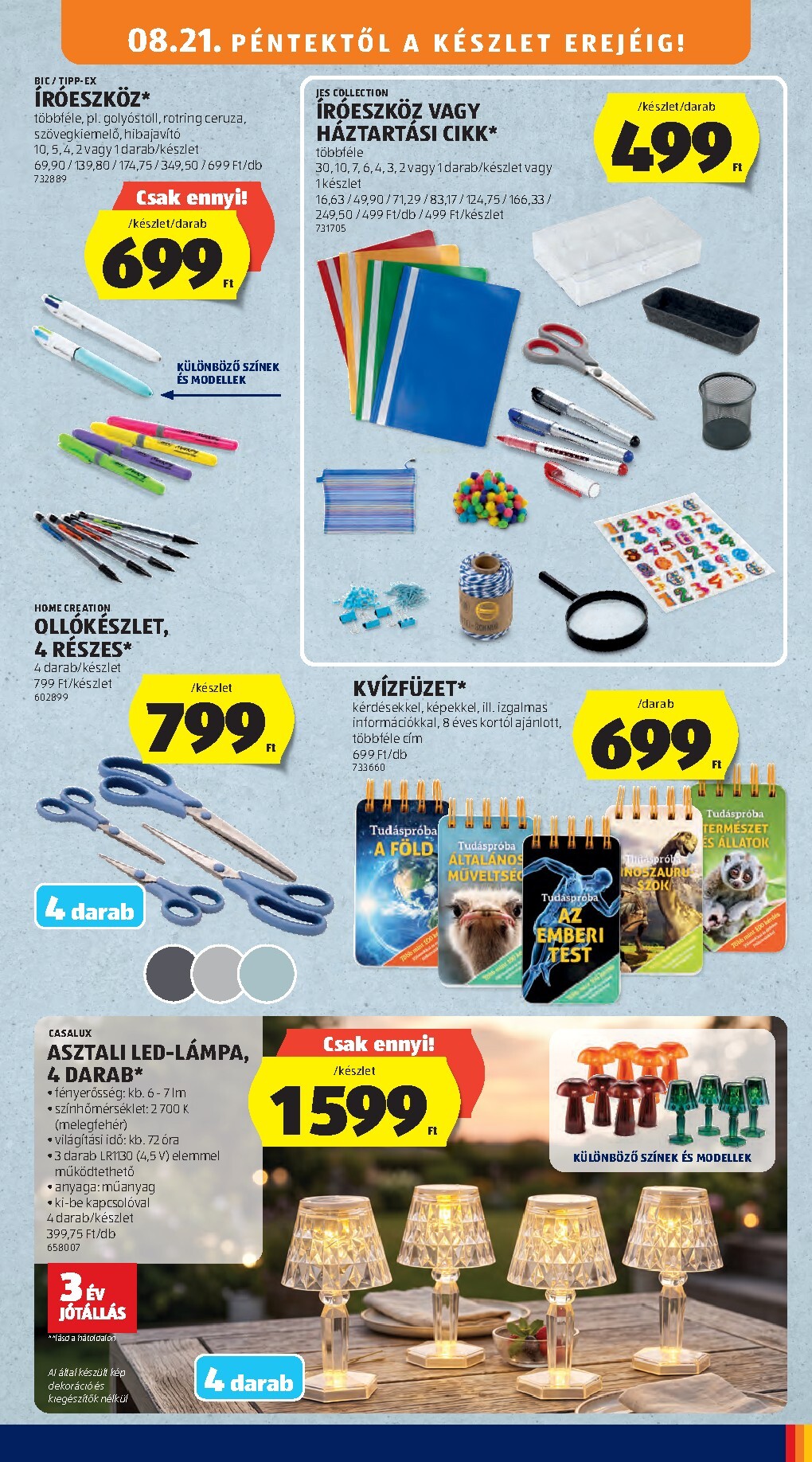 aldi - Aldi - Középső sor termékei hirdetmény a következő hétre péntektől 2026.08.21.-tól szerdától 2026.08.26.-ig - page: 5