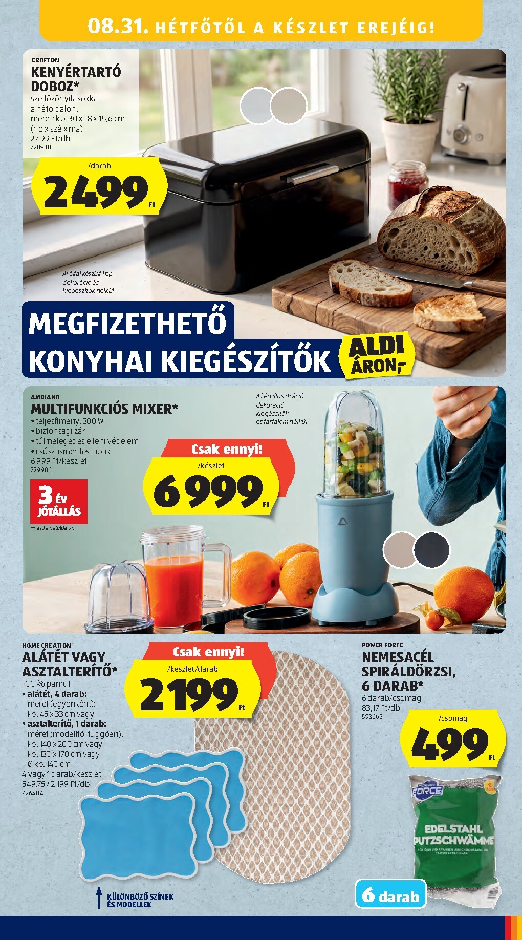 aldi - Aldi - Középső sor termékei hirdetmény a következő hétre csütörtöktől 2026.08.27.-tól szerdától 2026.09.02.-ig - page: 5