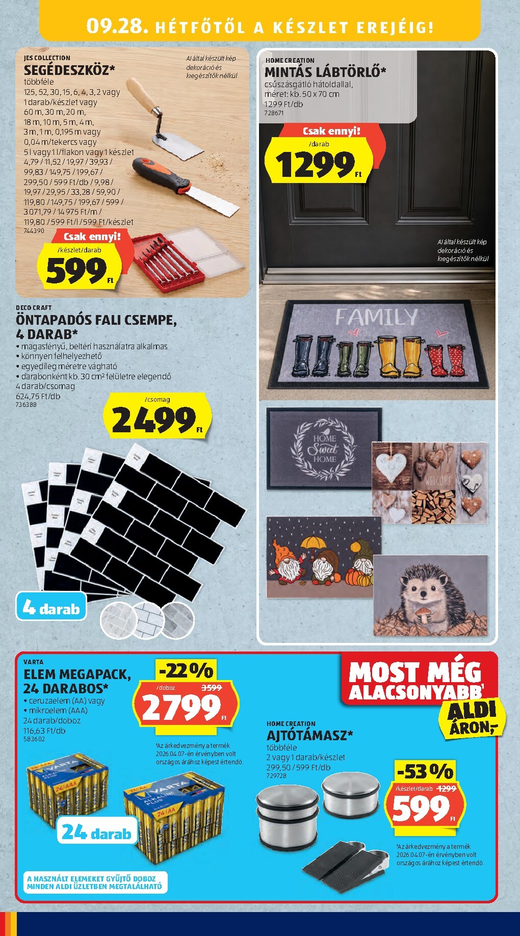 aldi - Aldi - Középső sor termékei hirdetmény a következő hétre csütörtöktől 2026.09.24.-tól szerdától 2026.09.30.-ig - page: 12