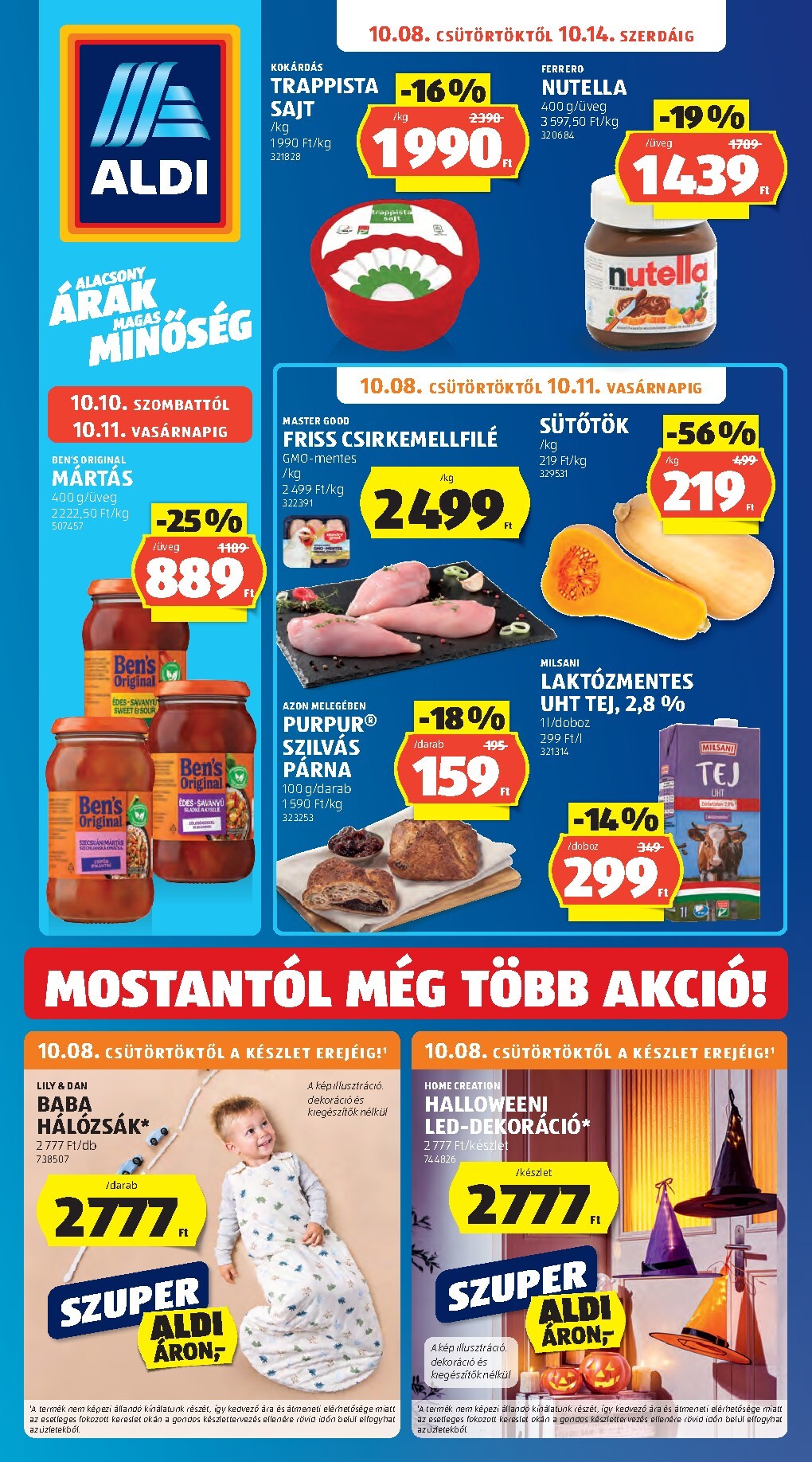 aldi - A jövőbeli Aldi akciós újság csütörtöktől 2026.10.08.-tól szerdától 2026.10.14.-ig érvényes.