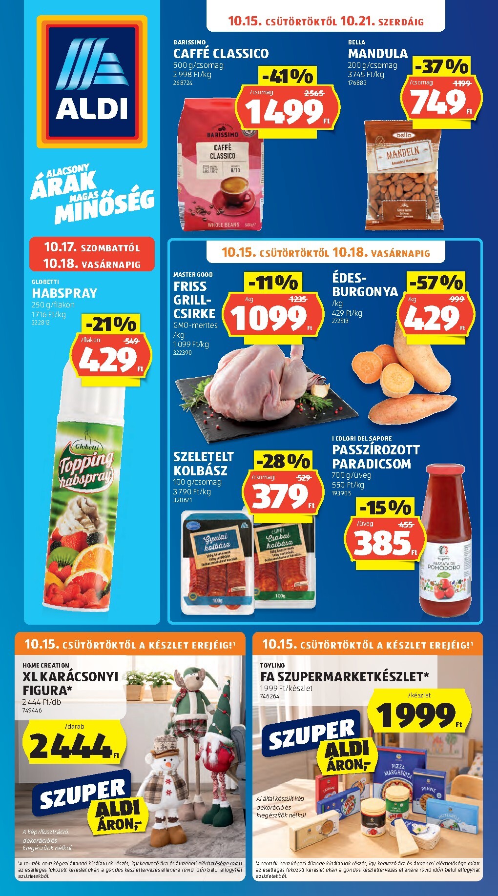 aldi - Aldi hirdetmény a következő hétre csütörtöktől 2026.10.15.-tól szerdától 2026.10.21.-ig