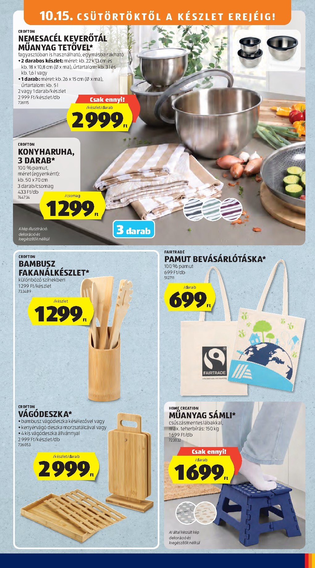 aldi - Aldi - Középső sor termékei hirdetmény a következő hétre csütörtöktől 2026.10.15.-tól szerdától 2026.10.21.-ig - page: 11