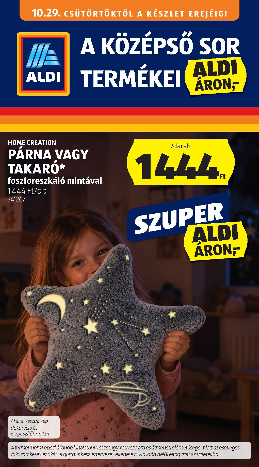 aldi - Aldi - Középső sor termékei hirdetmény a következő hétre csütörtöktől 2026.10.29.-tól szerdától 2026.11.04.-ig