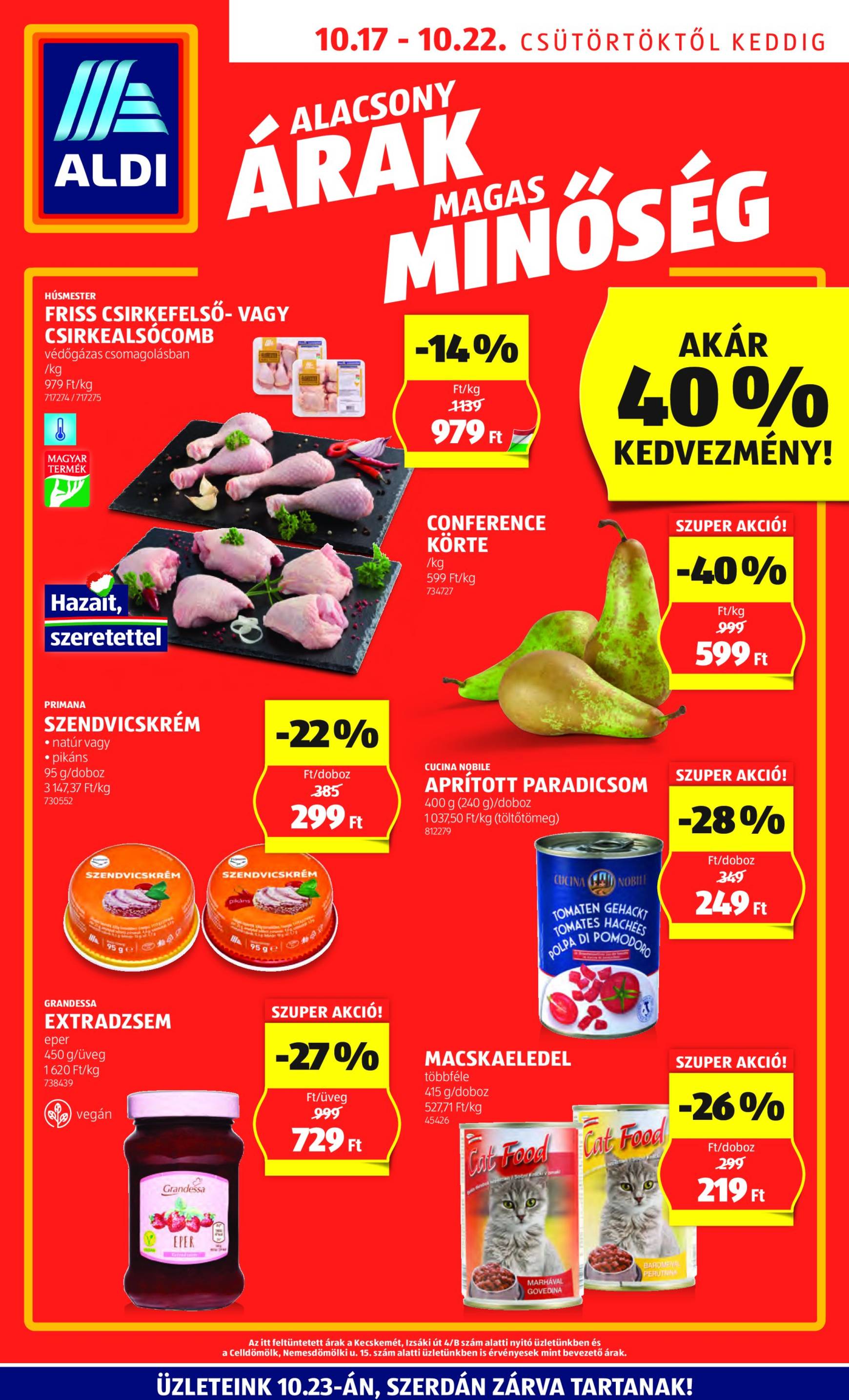 aldi - Aldi akciós újság, érvényes 10.17. - 10.22.