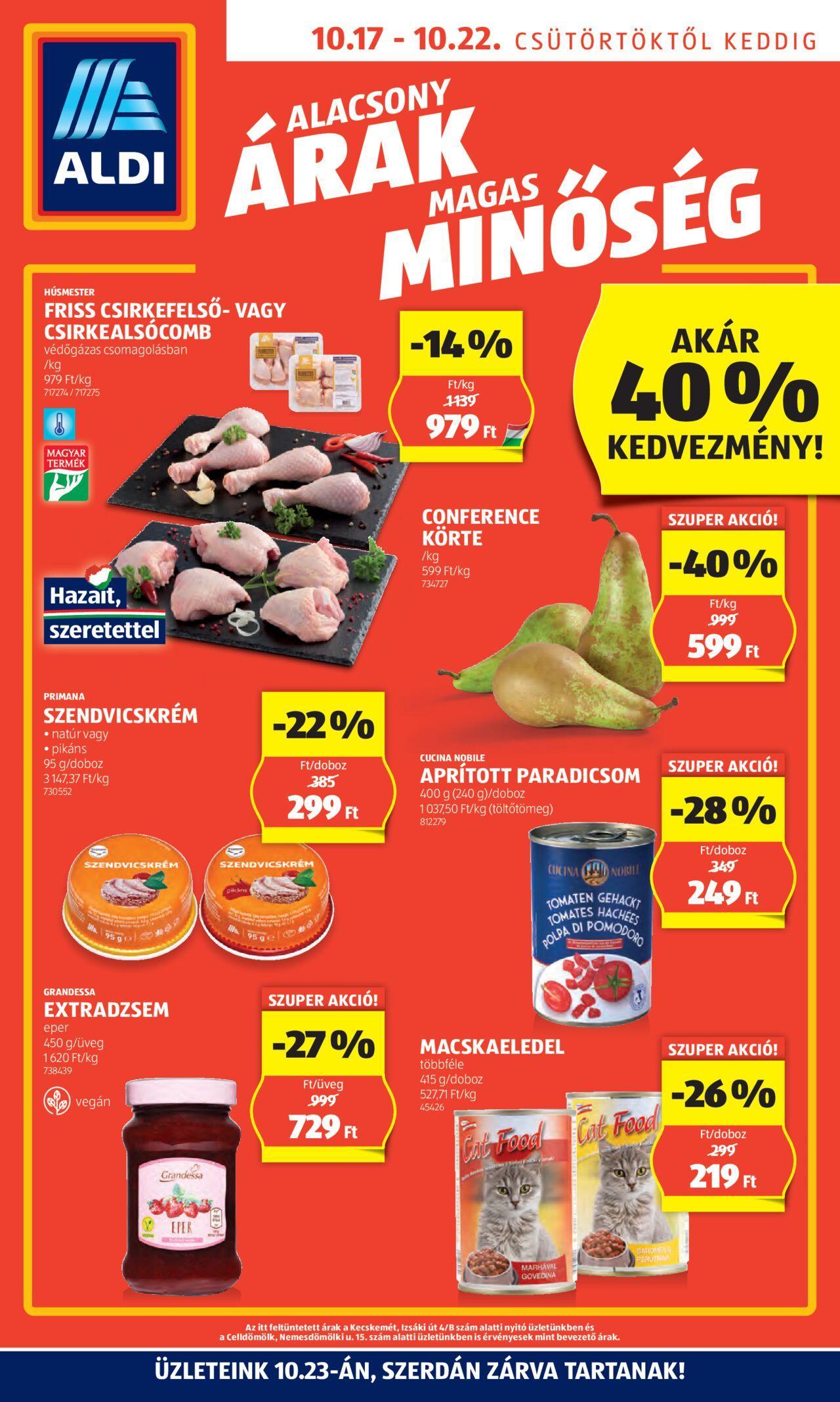 aldi - Akciós újság új Aldi 2024.10.17. - 2024.10.23.