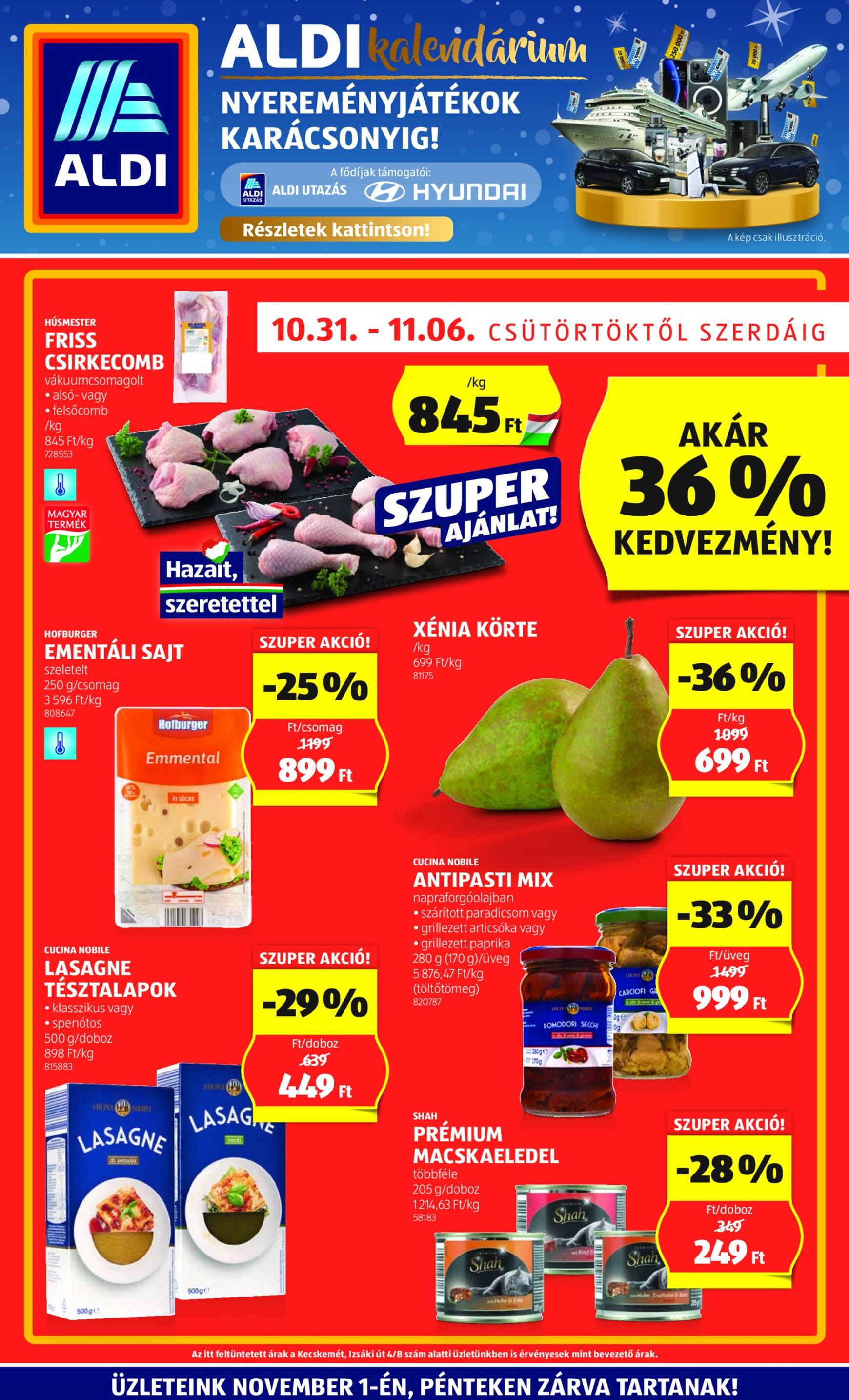 aldi - Aldi akciós újság, érvényes 10.31. - 11.06. - page: 1