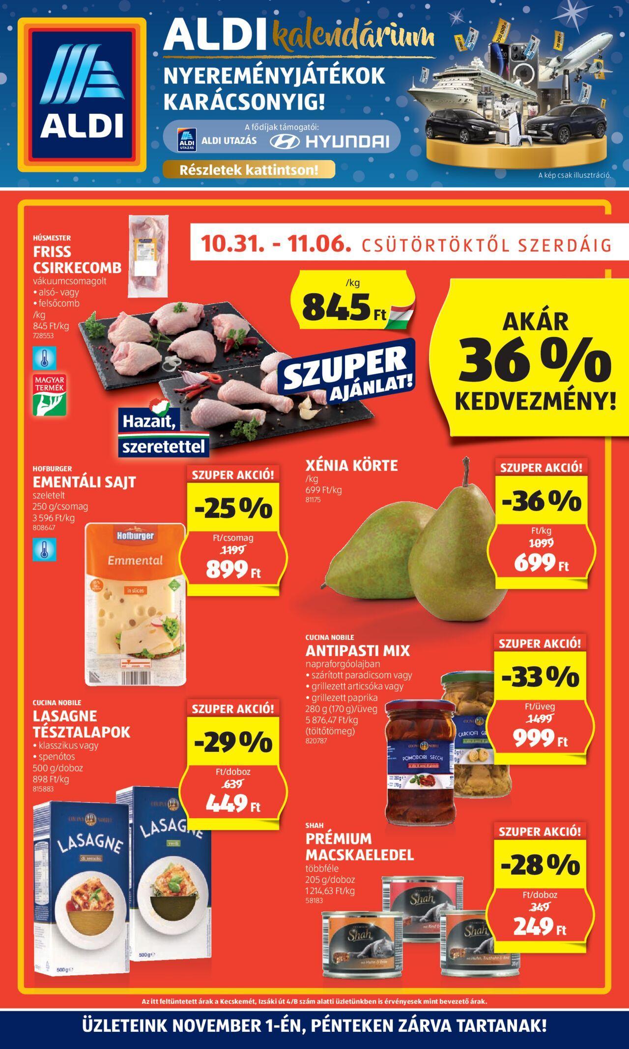 aldi - Akciós újság új Aldi 2024.10.31. - 2024.11.06.