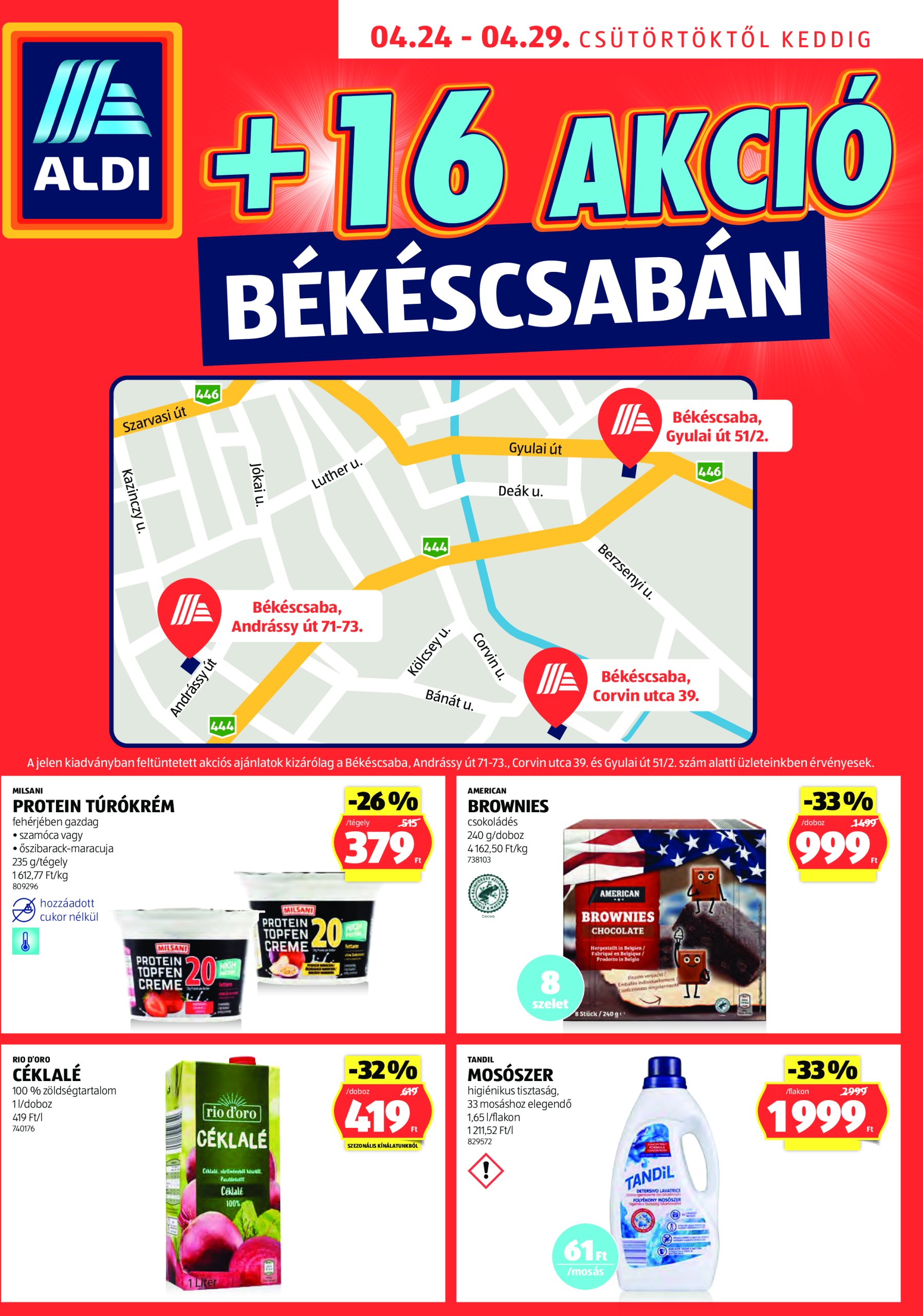 aldi - Aldi - Békéscsaba extra akciós újság, érvényes 04.24. - 04.29.