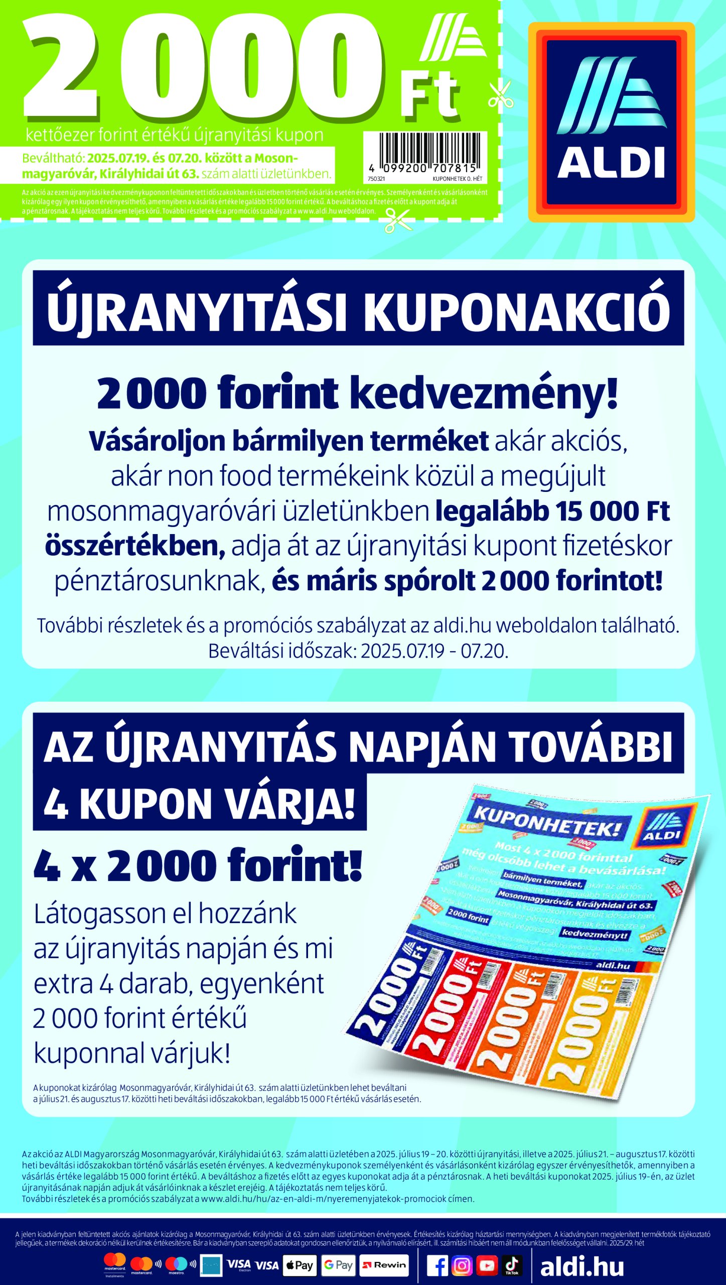 aldi - Aldi - Üzletnyitás: Mosonmagyaróvár, akciós újság, érvényes 07.19. - 07.20. - page: 8