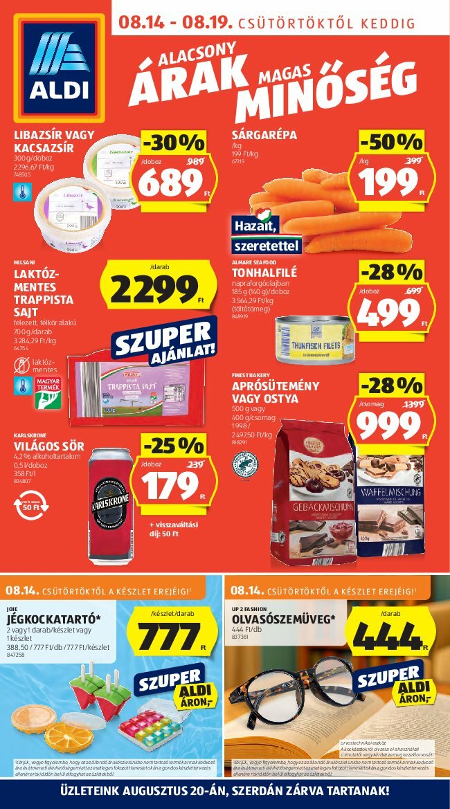 aldi - Aldi akciós újság, érvényes 08.14. - 08.19.