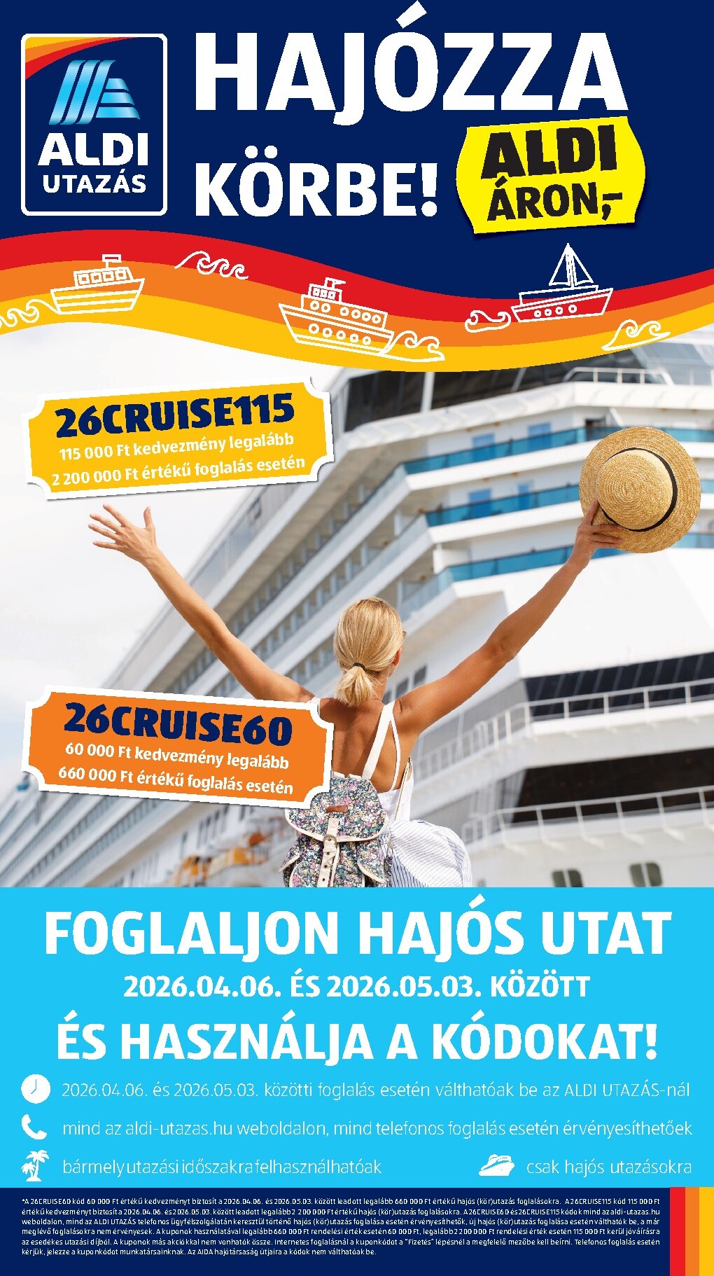 aldi - Aldi - Utazás katalógus hirdetmény a következő hétre csütörtöktől 2026.04.16.-tól szerdától 2026.04.22.-ig