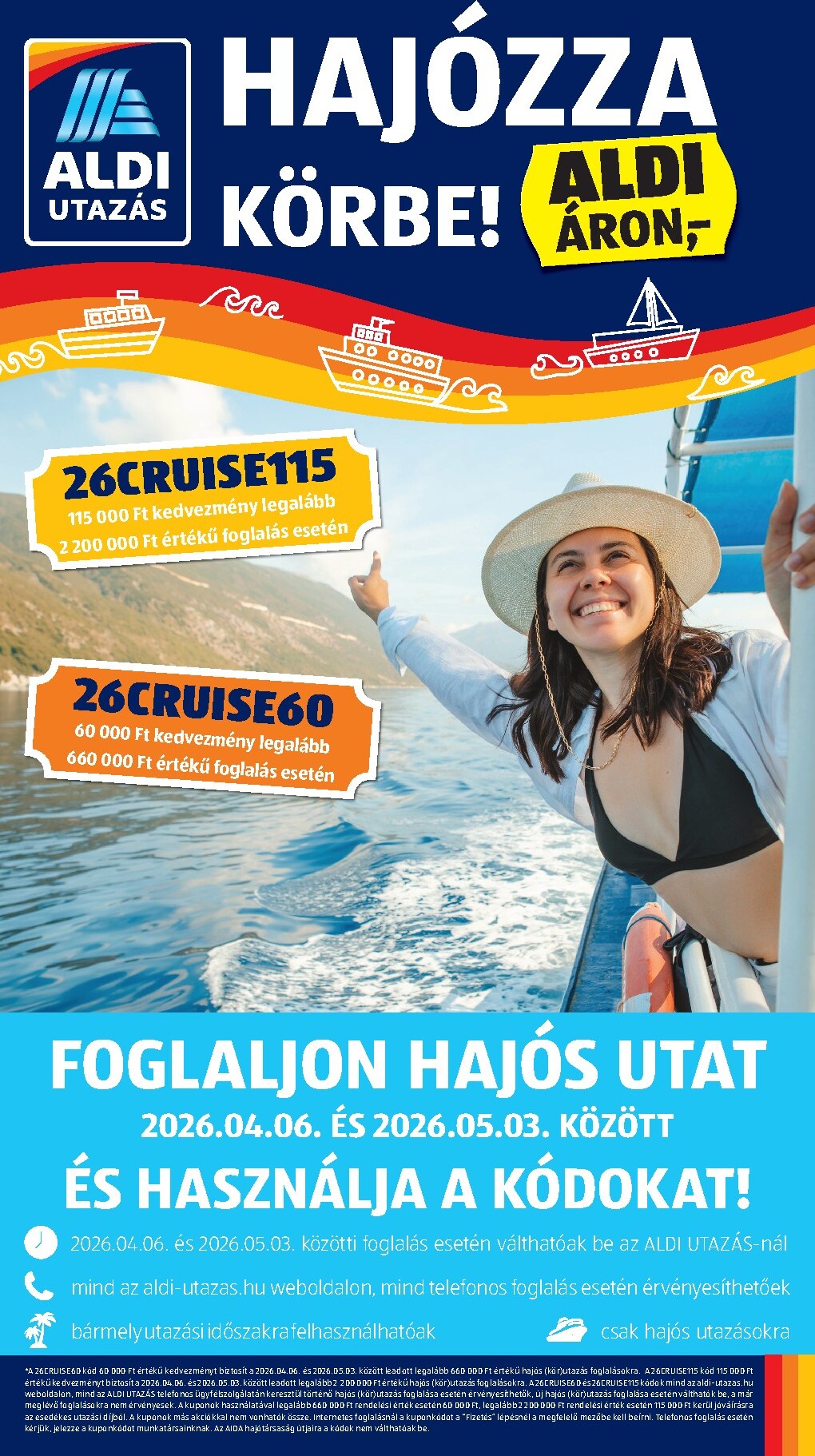 aldi - Aktuális Aldi - Utazás katalógus 2 szórólap érvényes hétfőtől 2026.04.06.-től vasárnaptól 2026.05.03.-ig