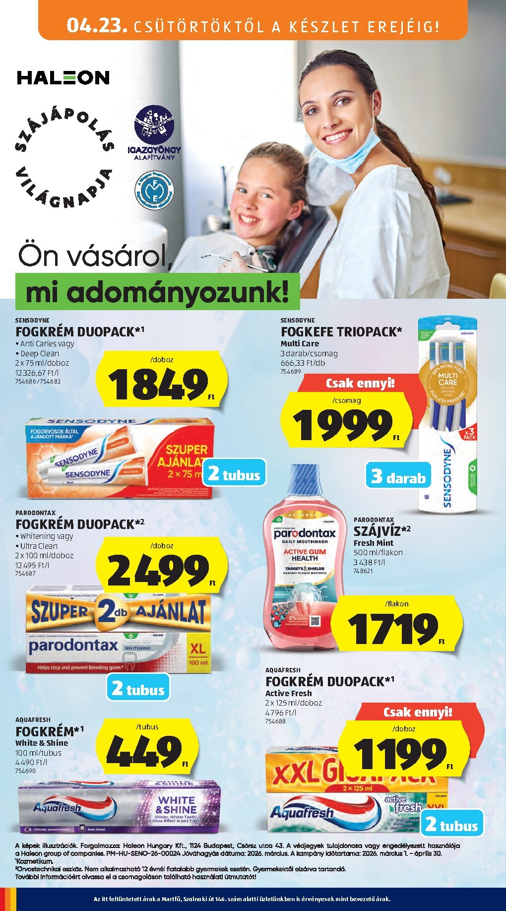 aldi - Aldi - Középső sor termékei hirdetmény a következő hétre csütörtöktől 2026.04.23.-tól szerdától 2026.04.29.-ig - page: 10
