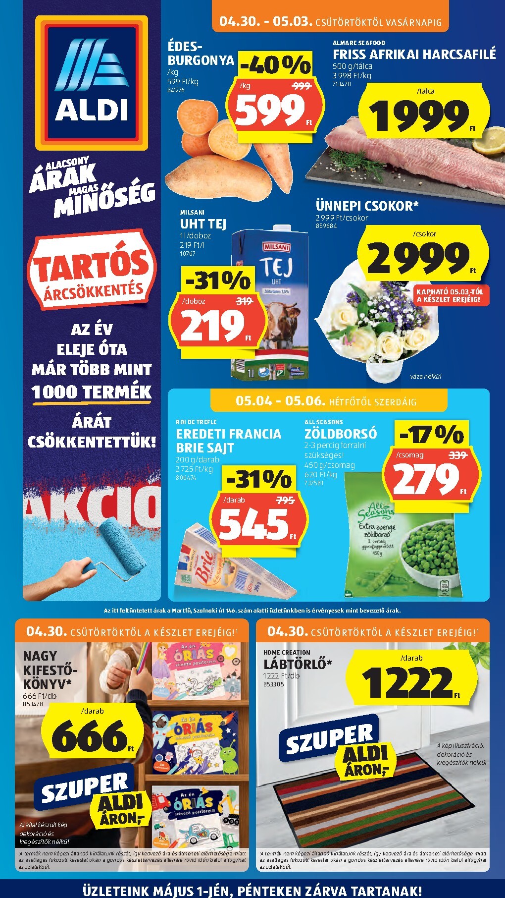 aldi - Aldi hirdetmény a következő hétre csütörtöktől 2026.04.30.-tól szerdától 2026.05.06.-ig