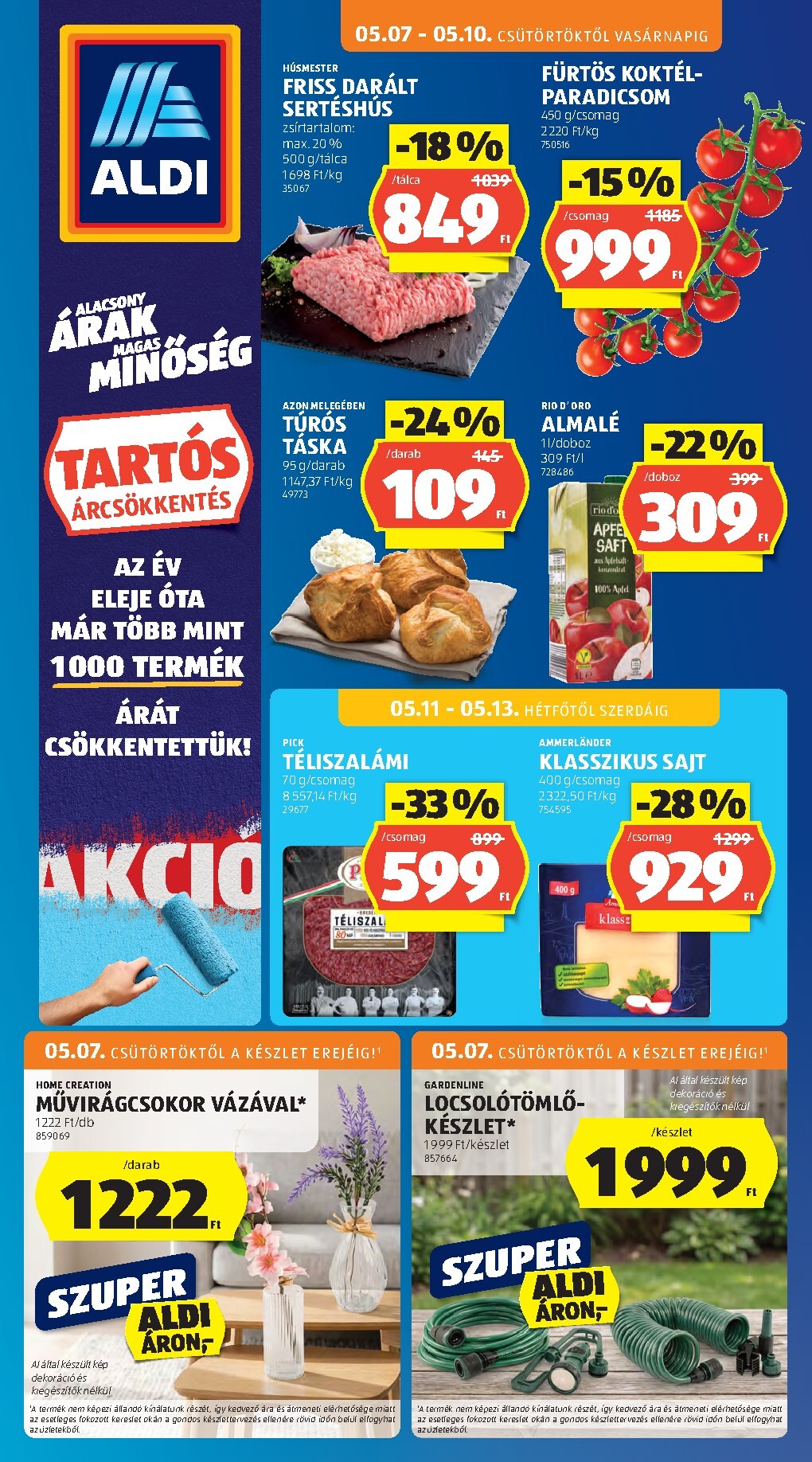 aldi - Aldi hirdetmény a következő hétre csütörtöktől 2026.05.07.-tól szerdától 2026.05.13.-ig