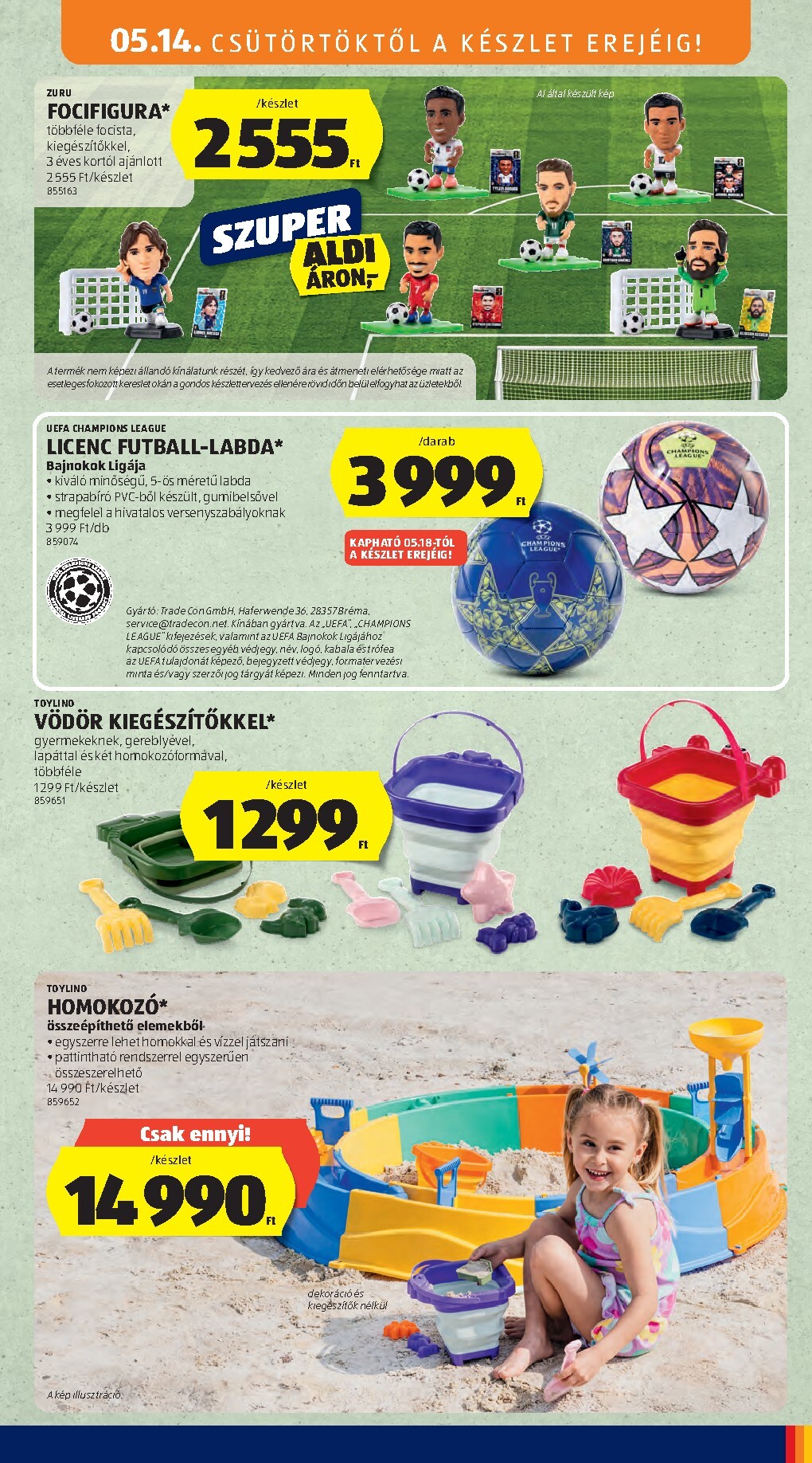 aldi - Aldi - Középső sor termékei hirdetmény a következő hétre csütörtöktől 2026.05.14.-tól szerdától 2026.05.20.-ig - page: 7