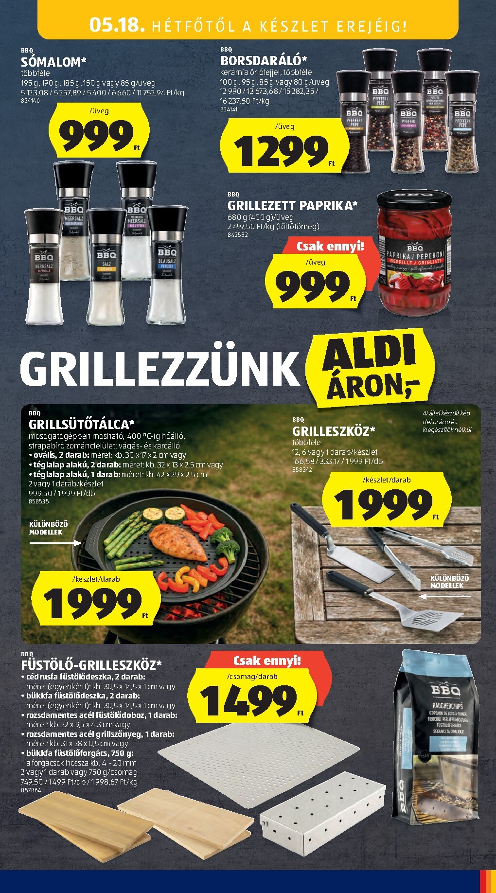 aldi - Aldi - Középső sor termékei hirdetmény a következő hétre csütörtöktől 2026.05.14.-tól szerdától 2026.05.20.-ig - page: 11