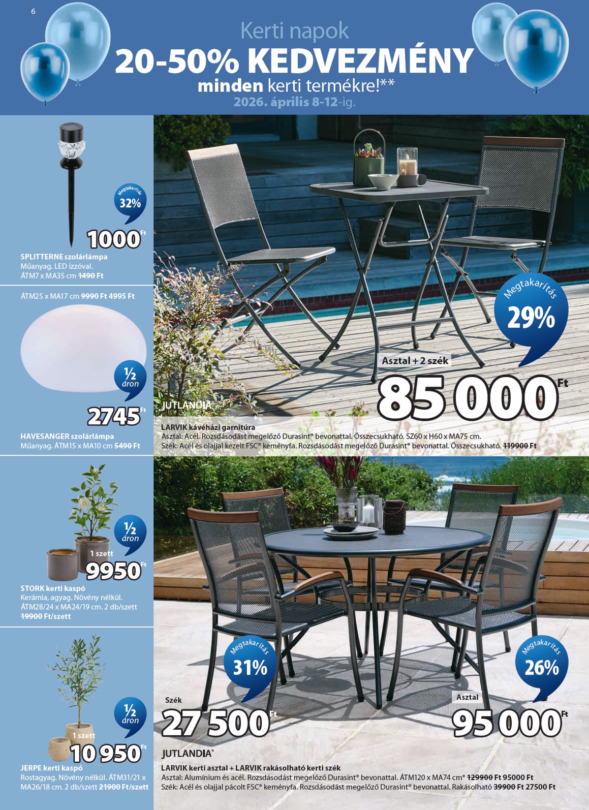 jysk - Aktuális JYSK szórólap érvényes szerdától 2026.04.08.-től vasárnaptól 2026.05.17.-ig - page: 6