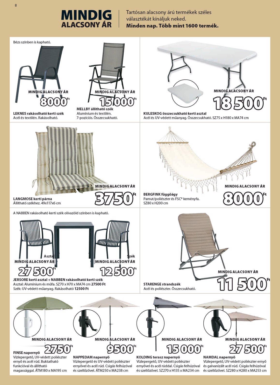 jysk - Aktuális JYSK szórólap érvényes szerdától 2026.04.08.-től vasárnaptól 2026.05.17.-ig - page: 8