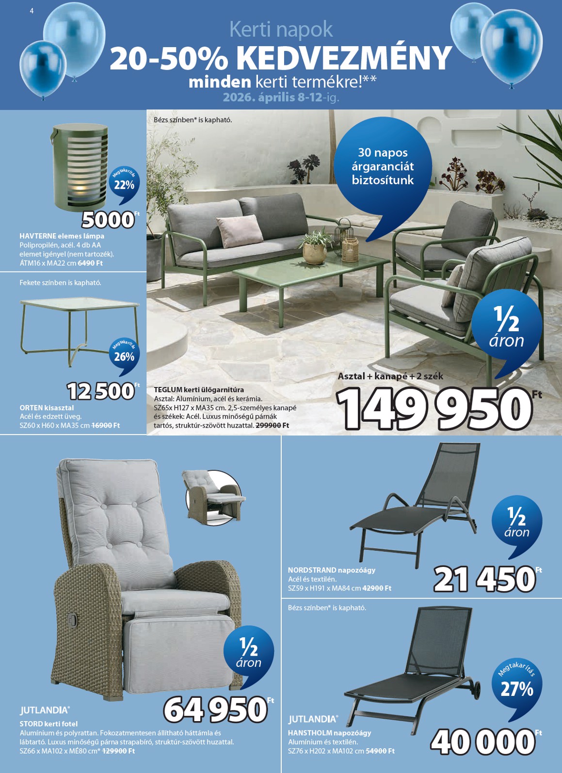 jysk - Aktuális JYSK szórólap érvényes szerdától 2026.04.08.-től vasárnaptól 2026.05.17.-ig - page: 4