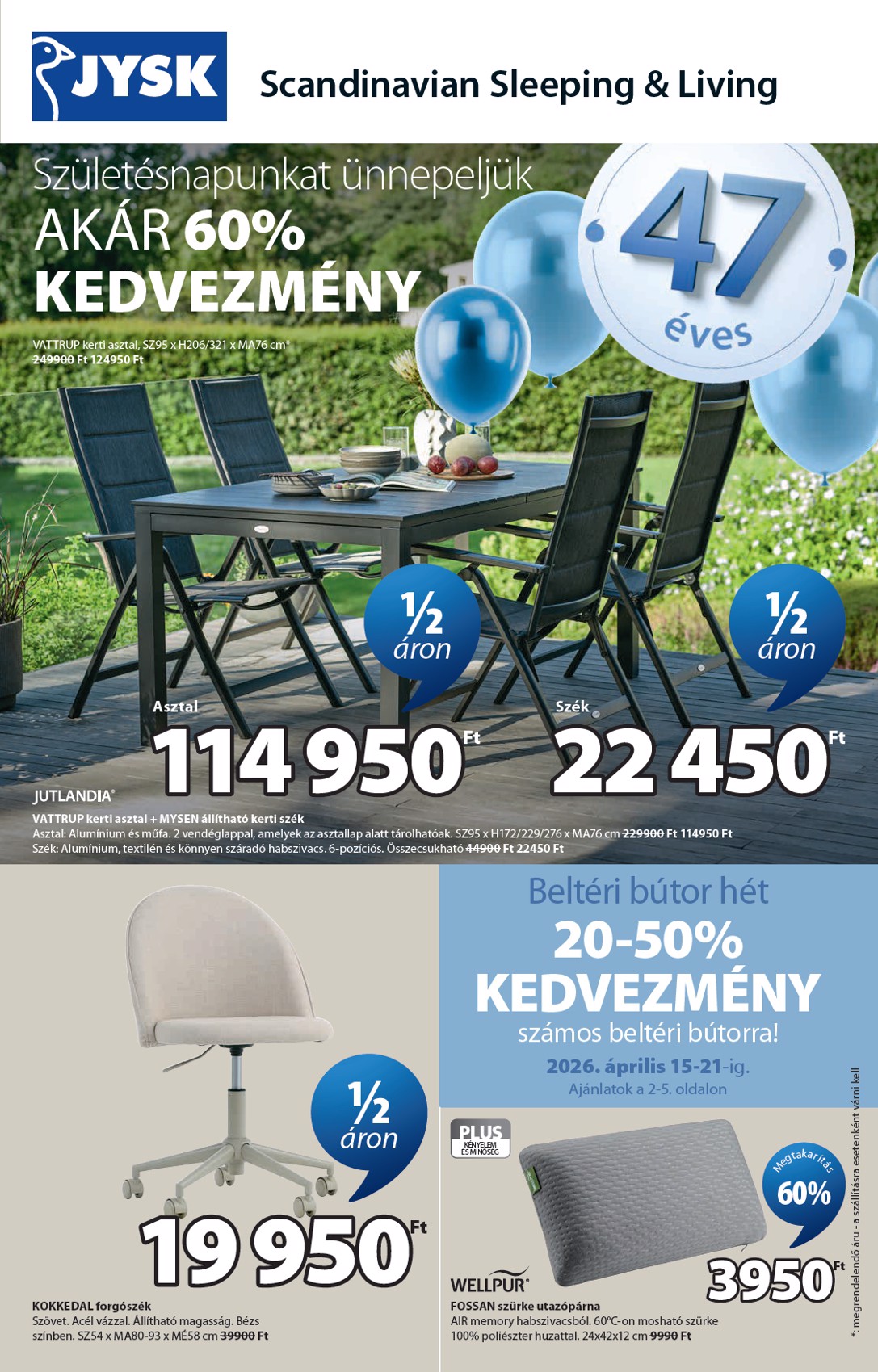 jysk - Aktuális JYSK szórólap érvényes szerdától 2026.04.15.-től vasárnaptól 2026.05.17.-ig - page: 1